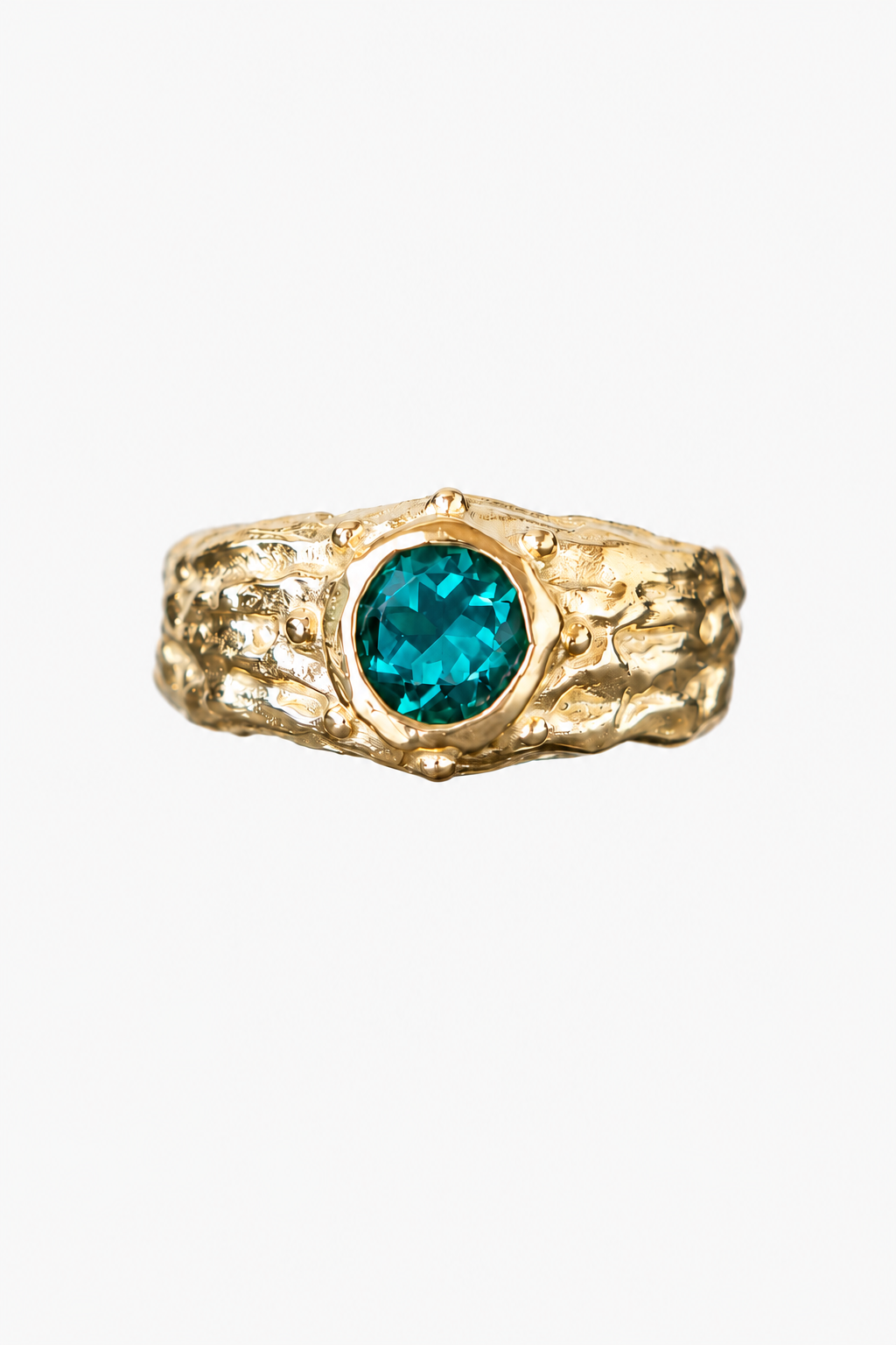 ANILLO SELES ORO PIEDRA CUARZO VERDE