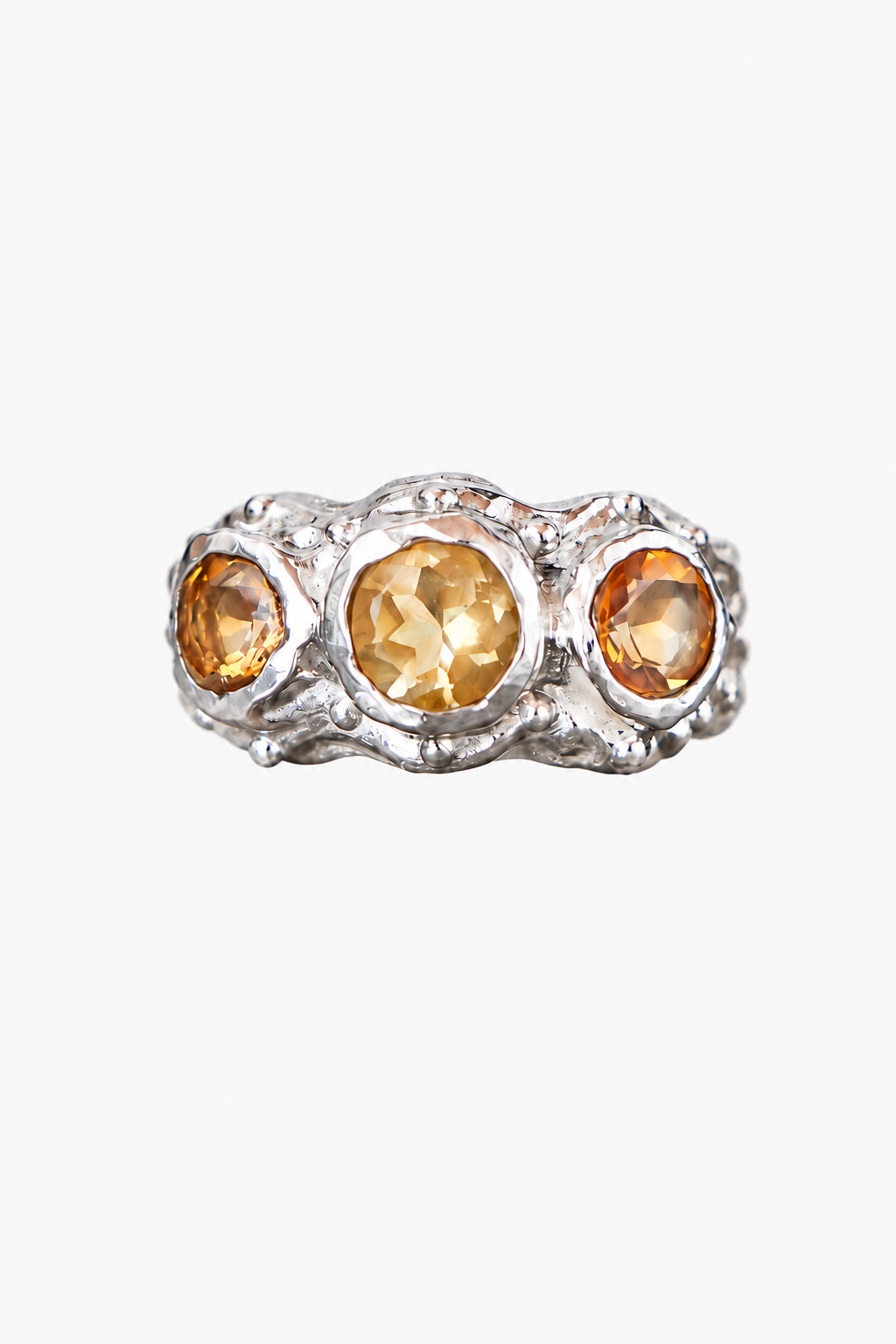 ANILLO SOLENE DE PLATA Y CITRINOS