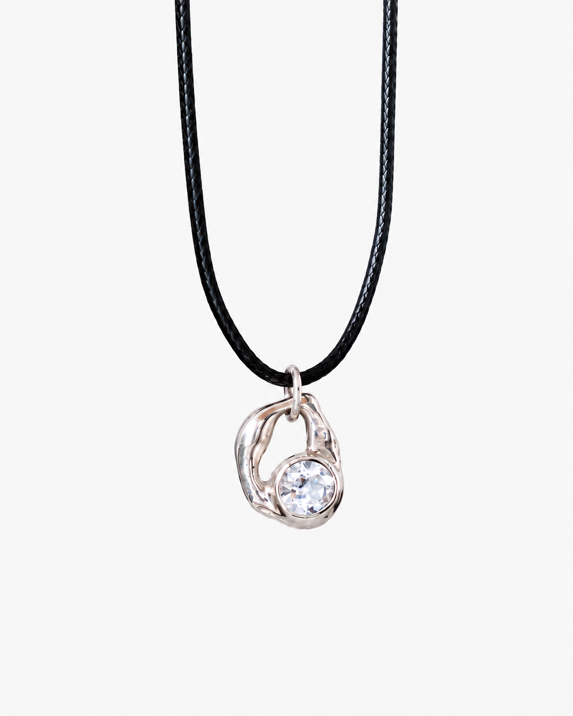 COLLAR SELES DE PLATA Y TOPACIO BLANCO