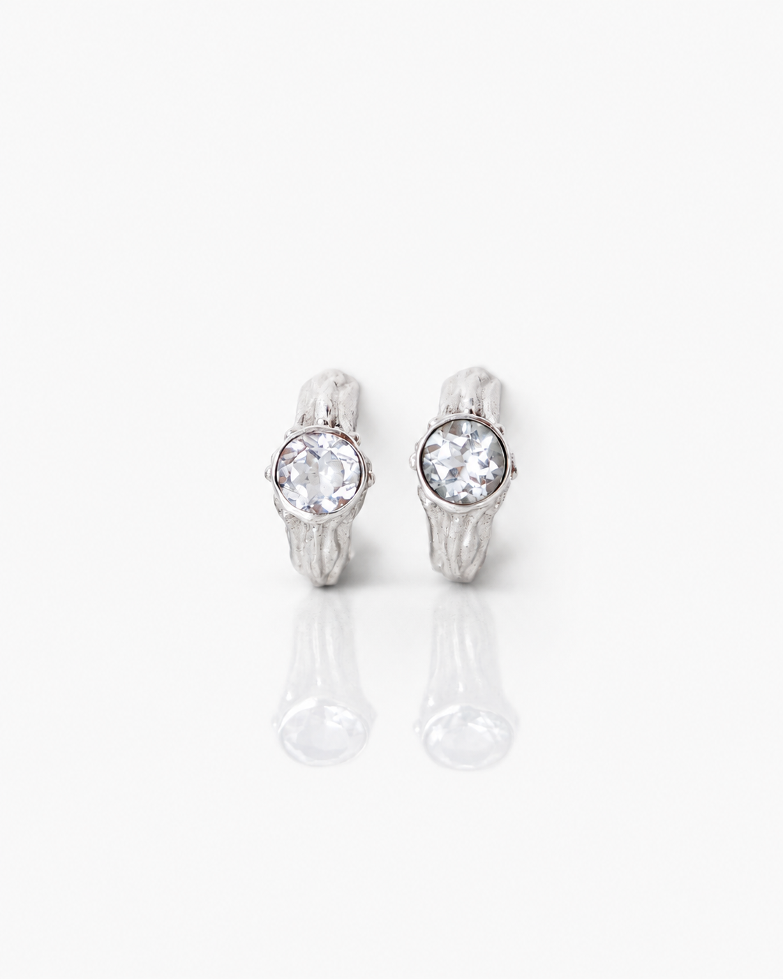 AROS SELES DE PLATA Y TOPACIO BLANCO