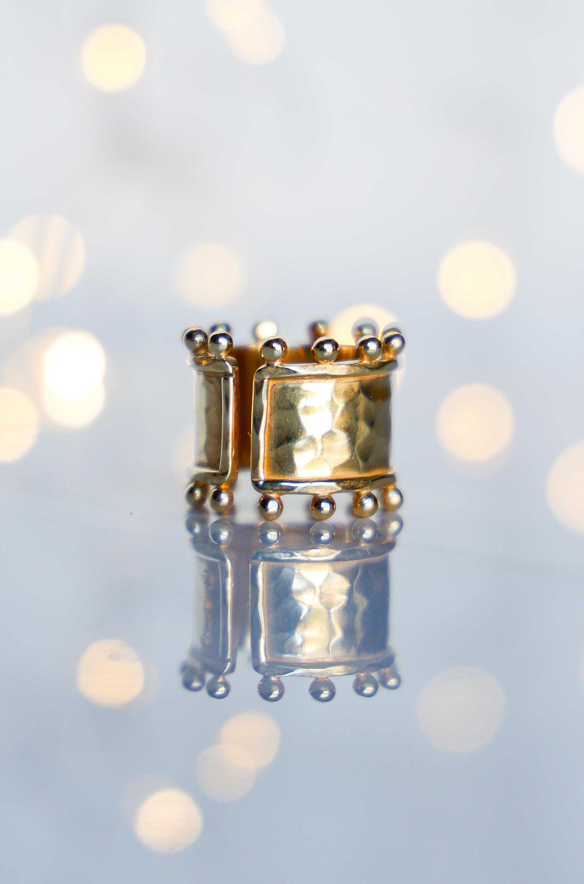 ANILLO ETER GOLD Y SWISS TOPACIO CELESTE