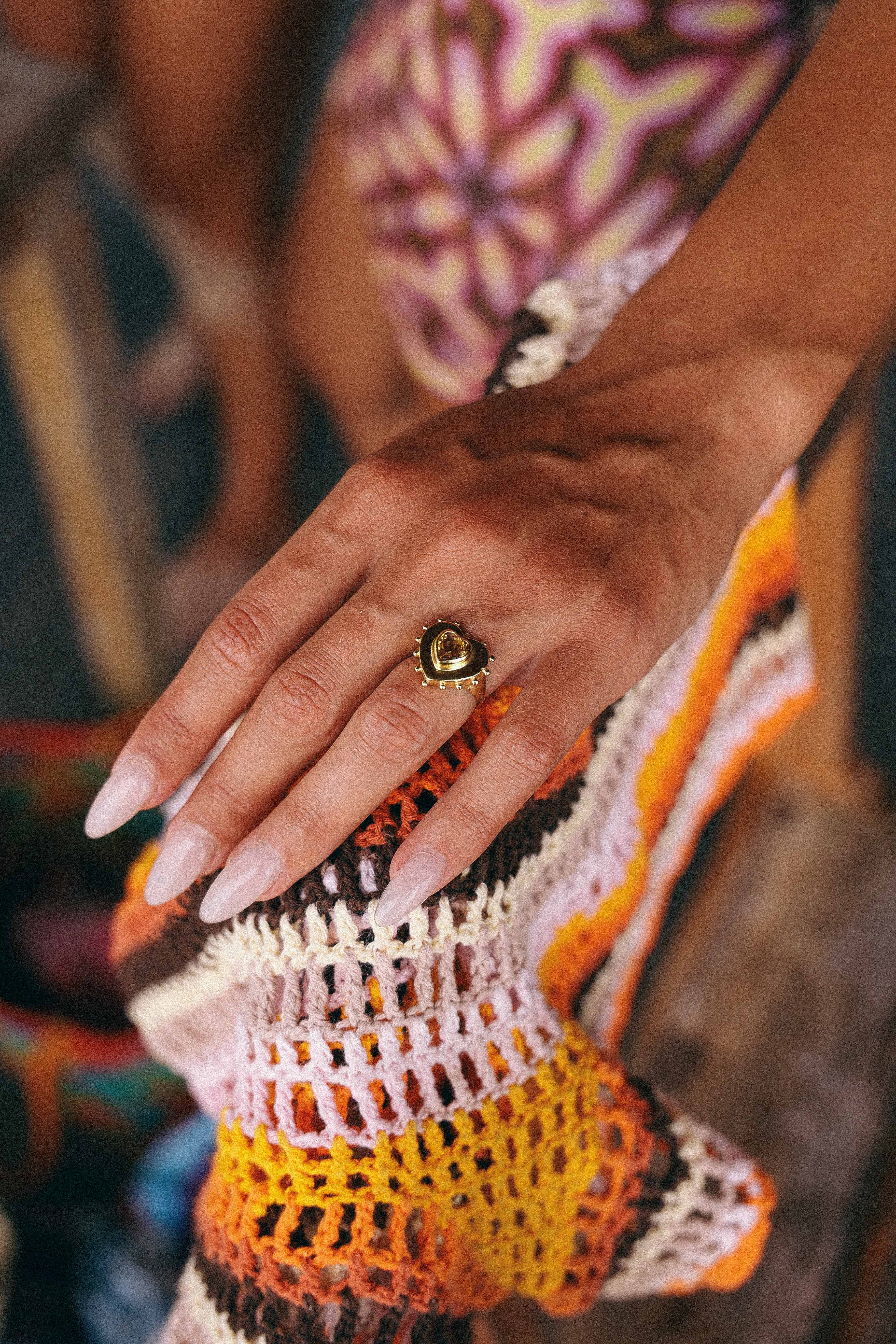 ANILLO CORAZON CITRINO GOLD