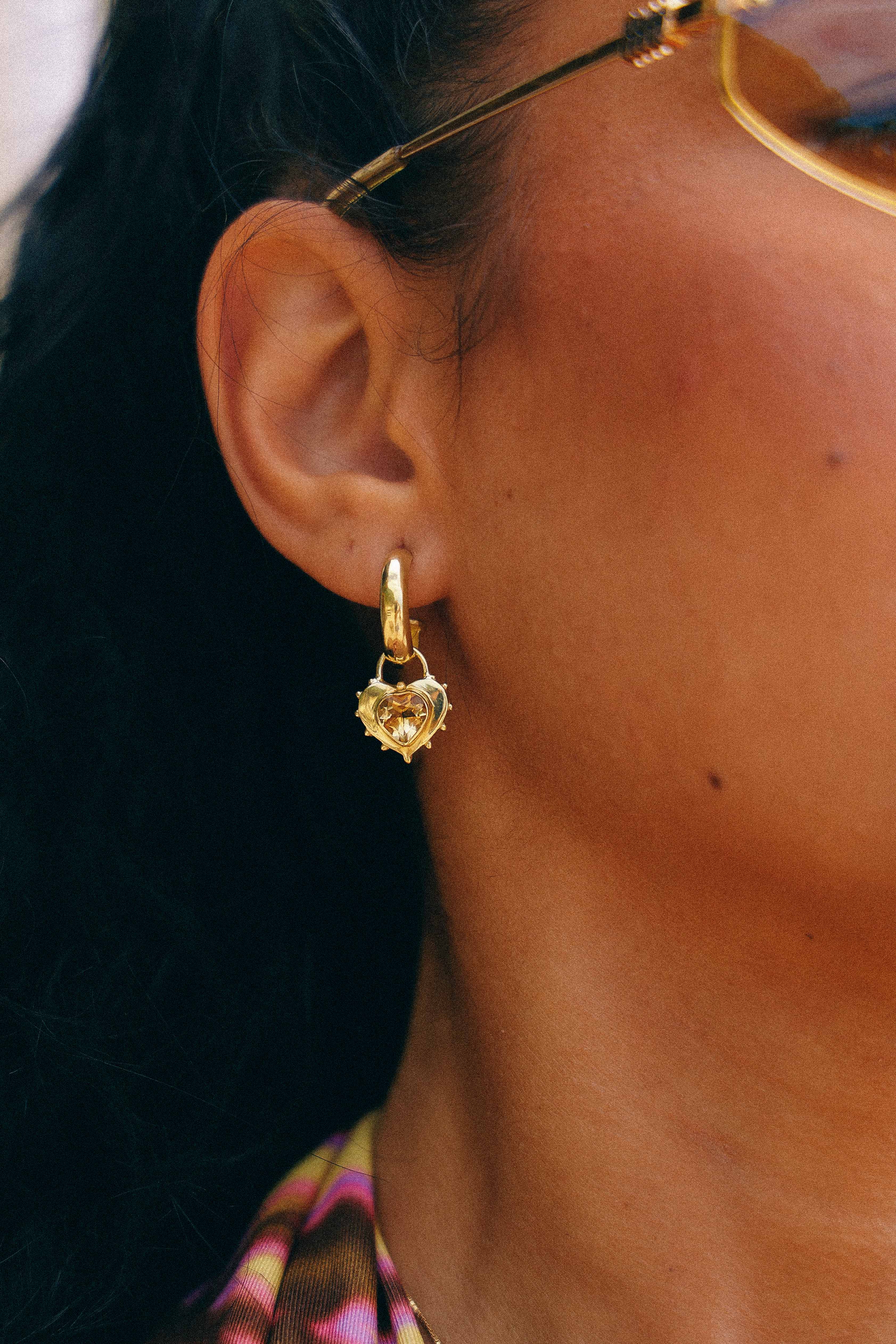 AROS CORAZON CITRINO GOLD