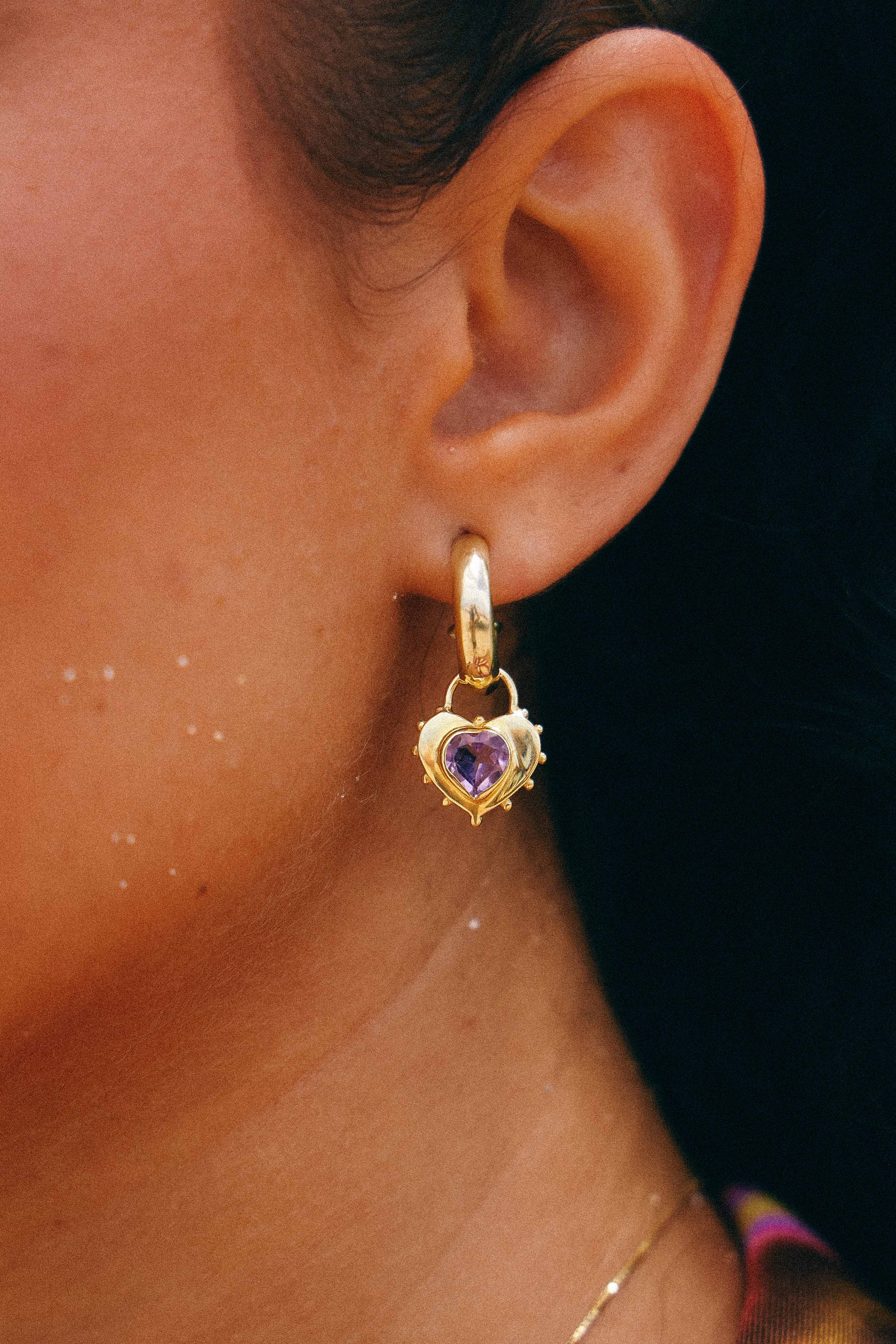 AROS CORAZON AMATISTA GOLD