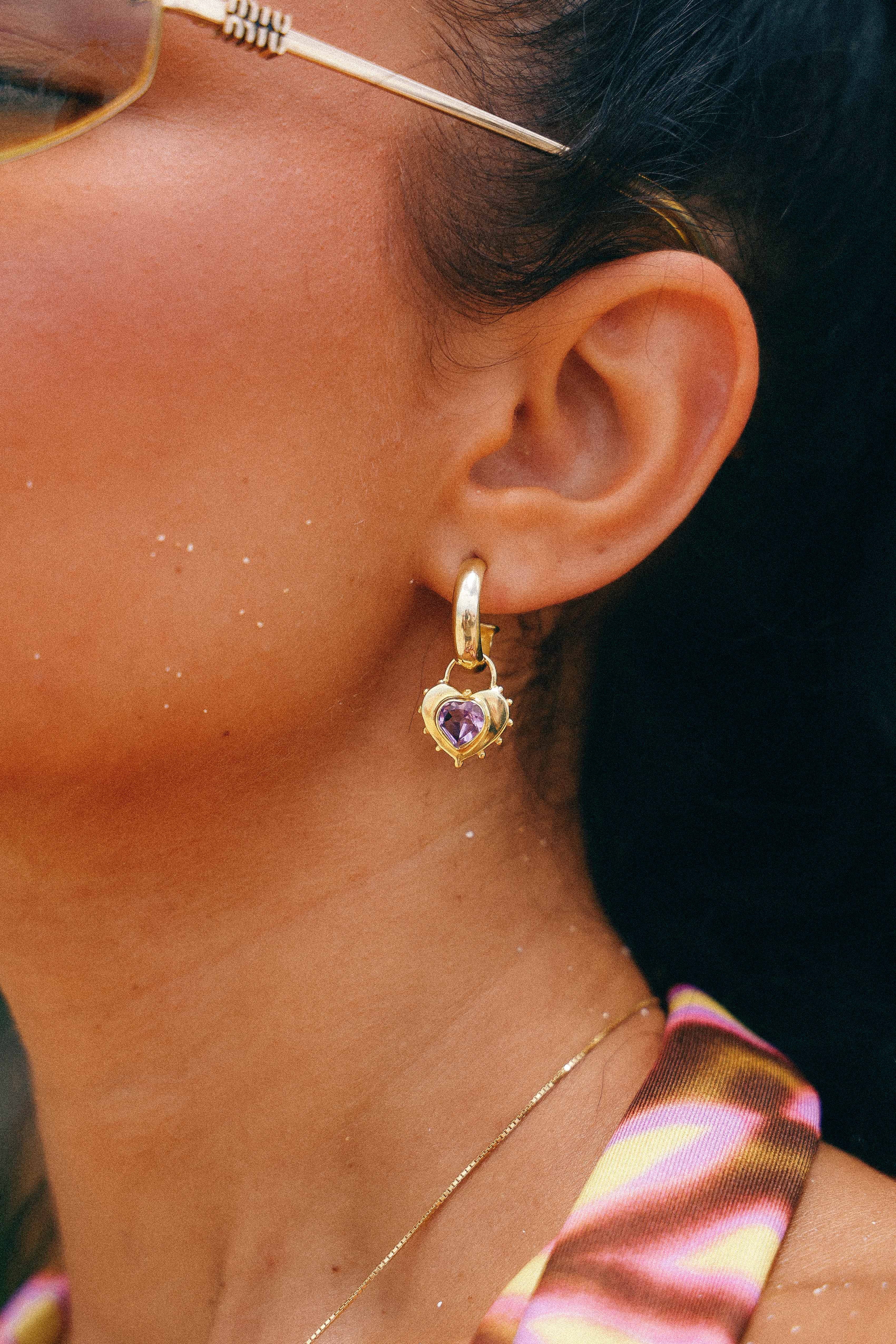 AROS CORAZON AMATISTA GOLD