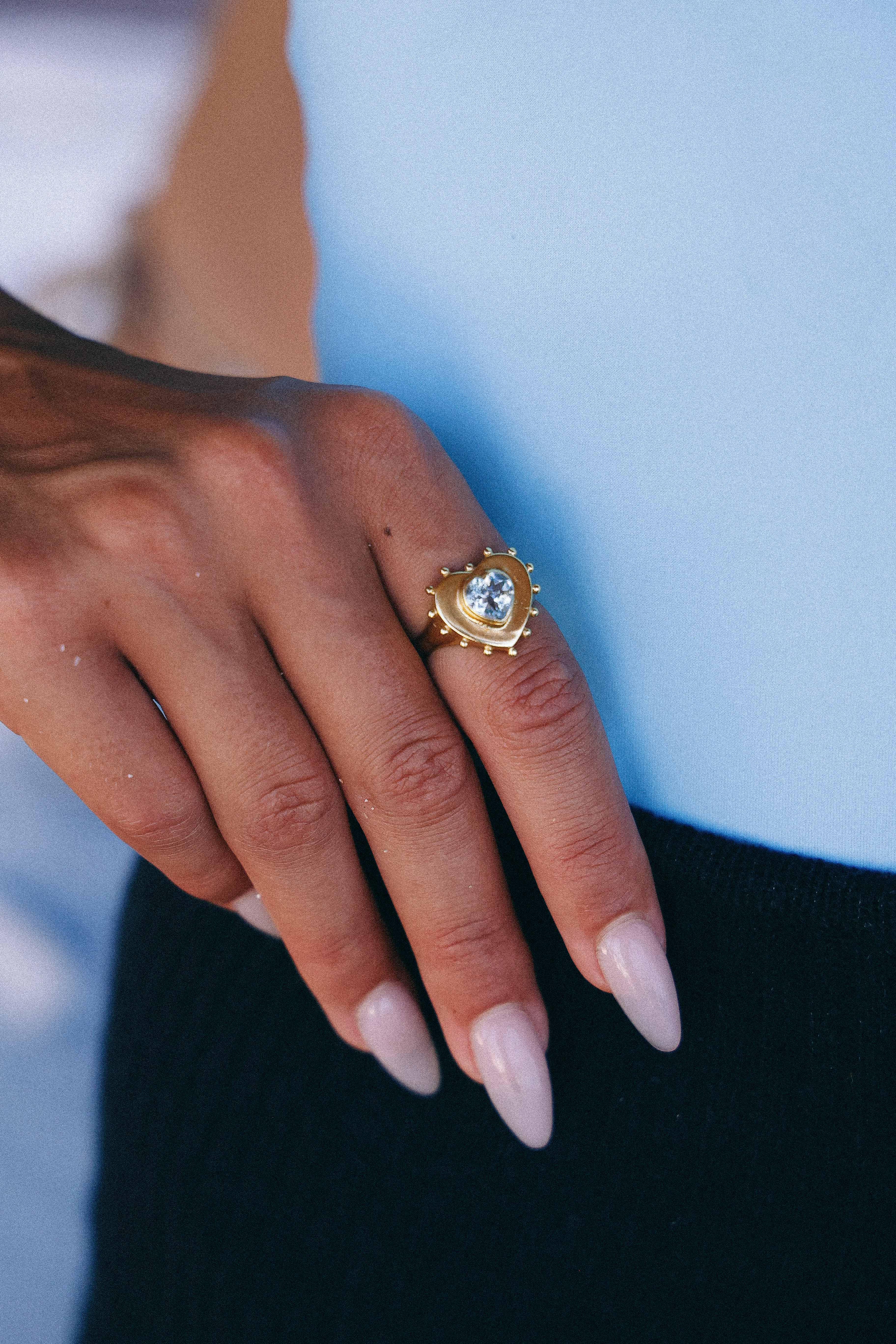 ANILLO CORAZON TOPACIO GOLD