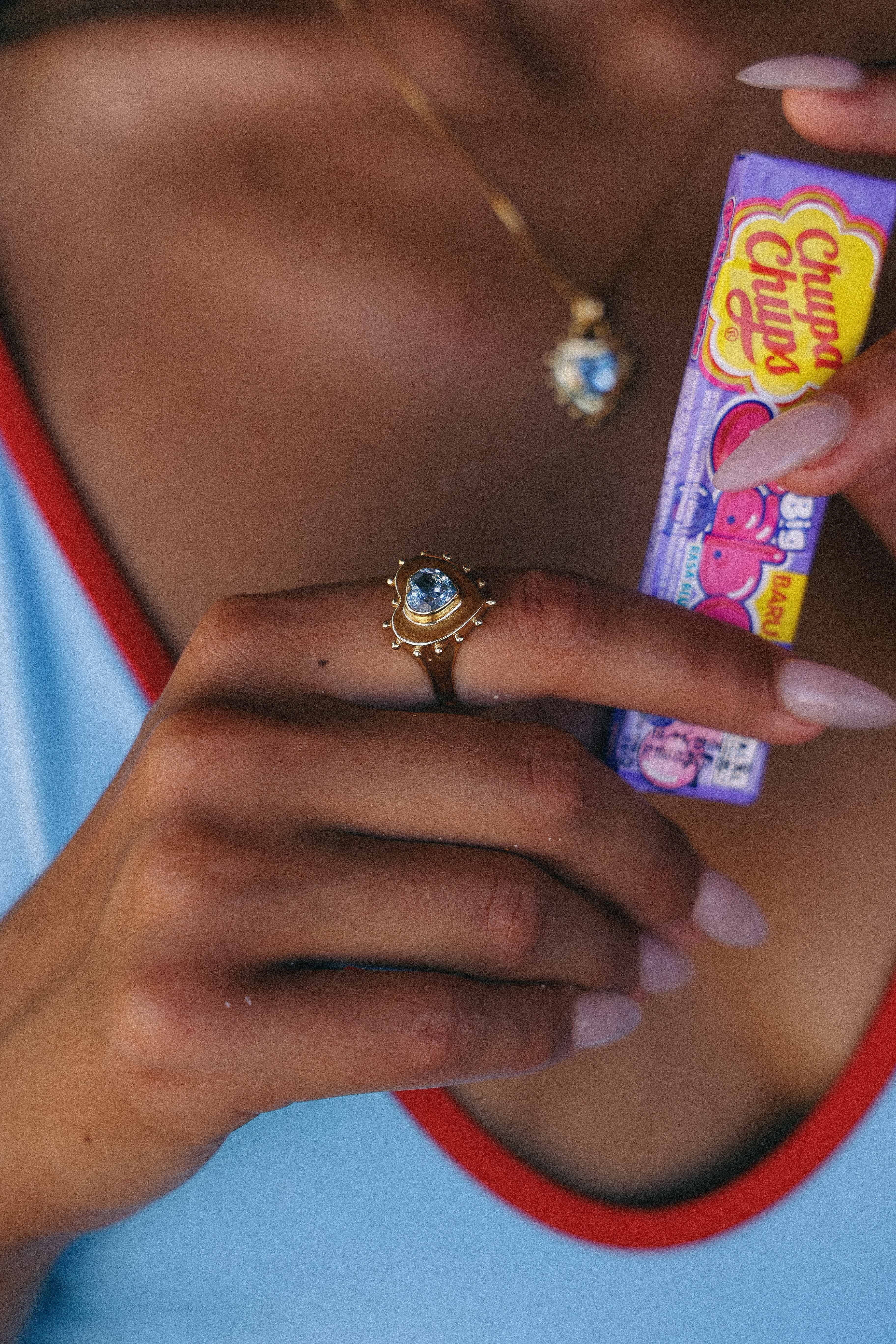 ANILLO CORAZON TOPACIO GOLD