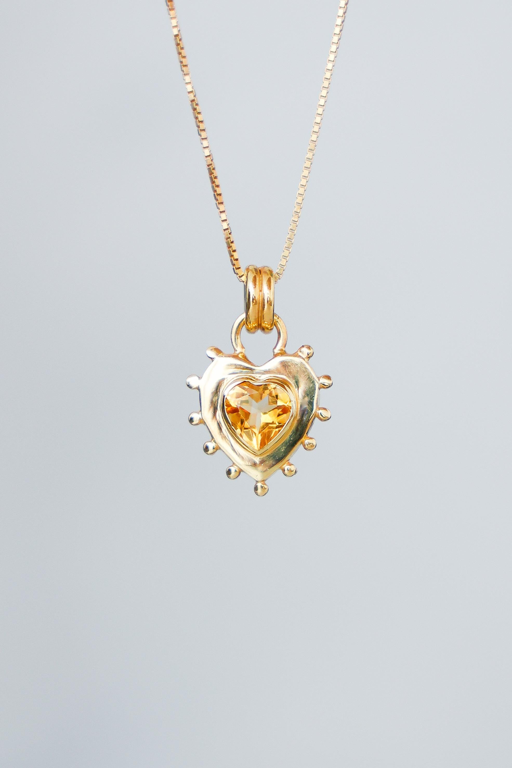COLLAR CORAZON CITRINO GOLD