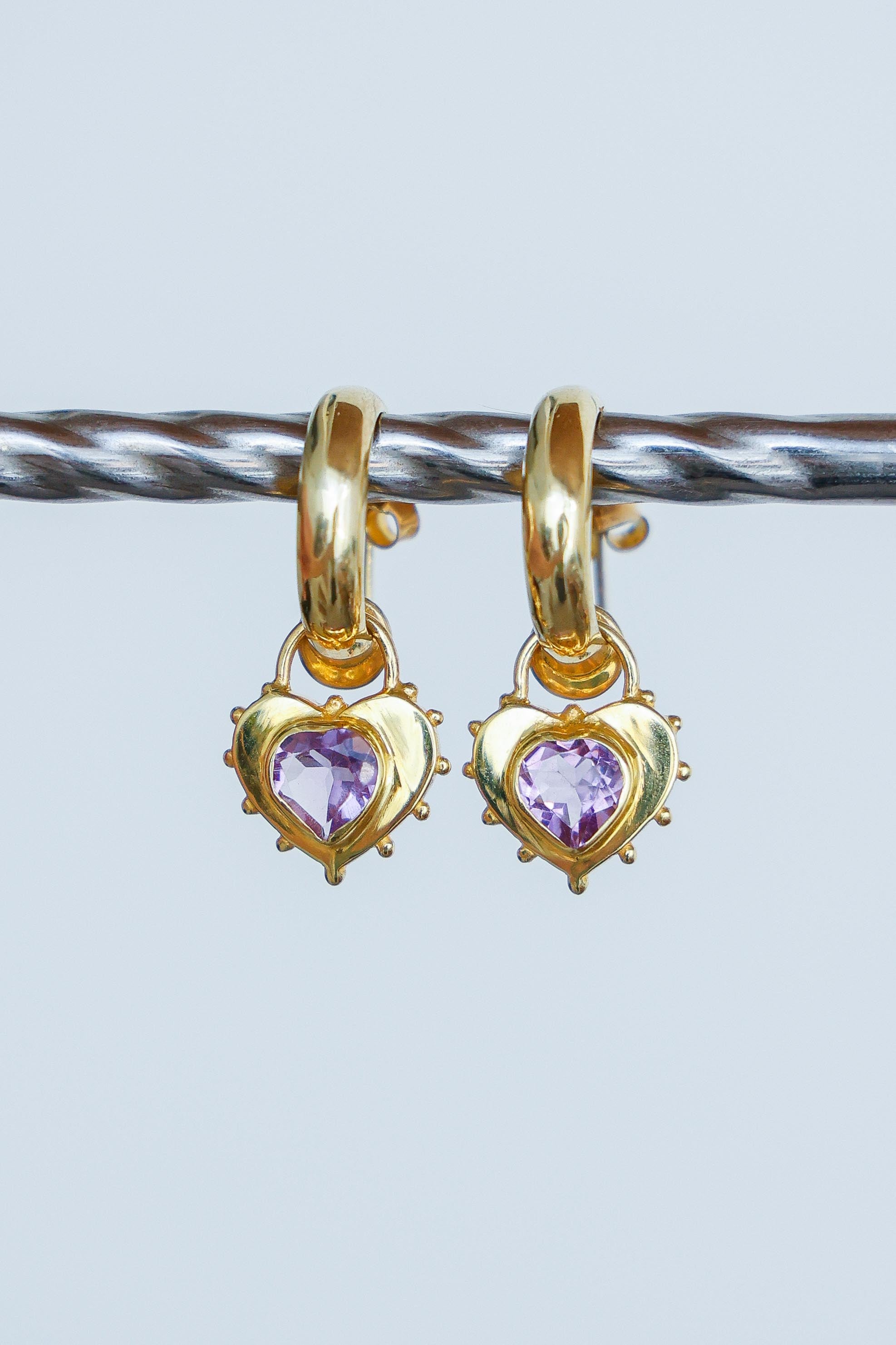 AROS CORAZON AMATISTA GOLD