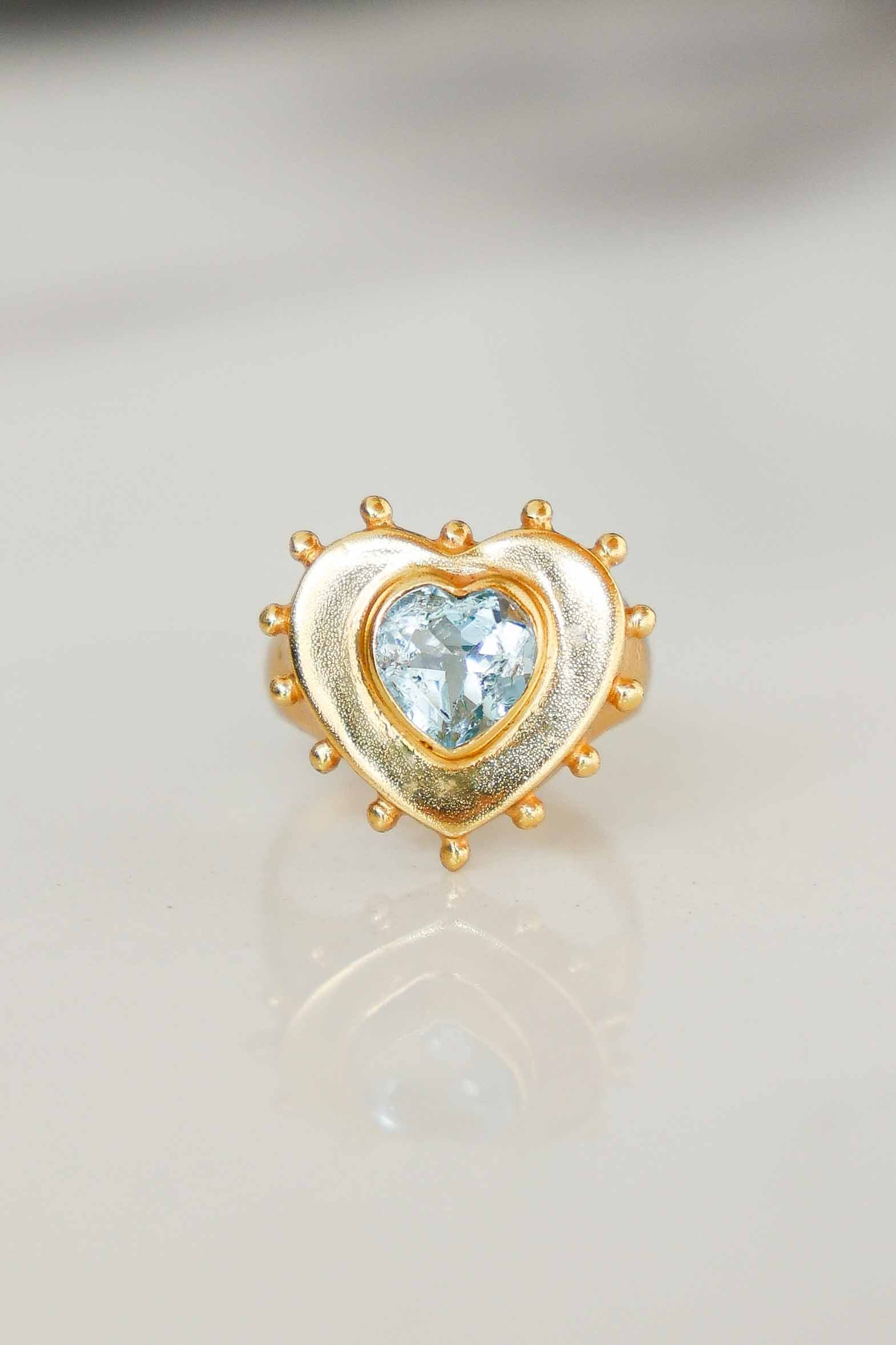 ANILLO CORAZON TOPACIO GOLD