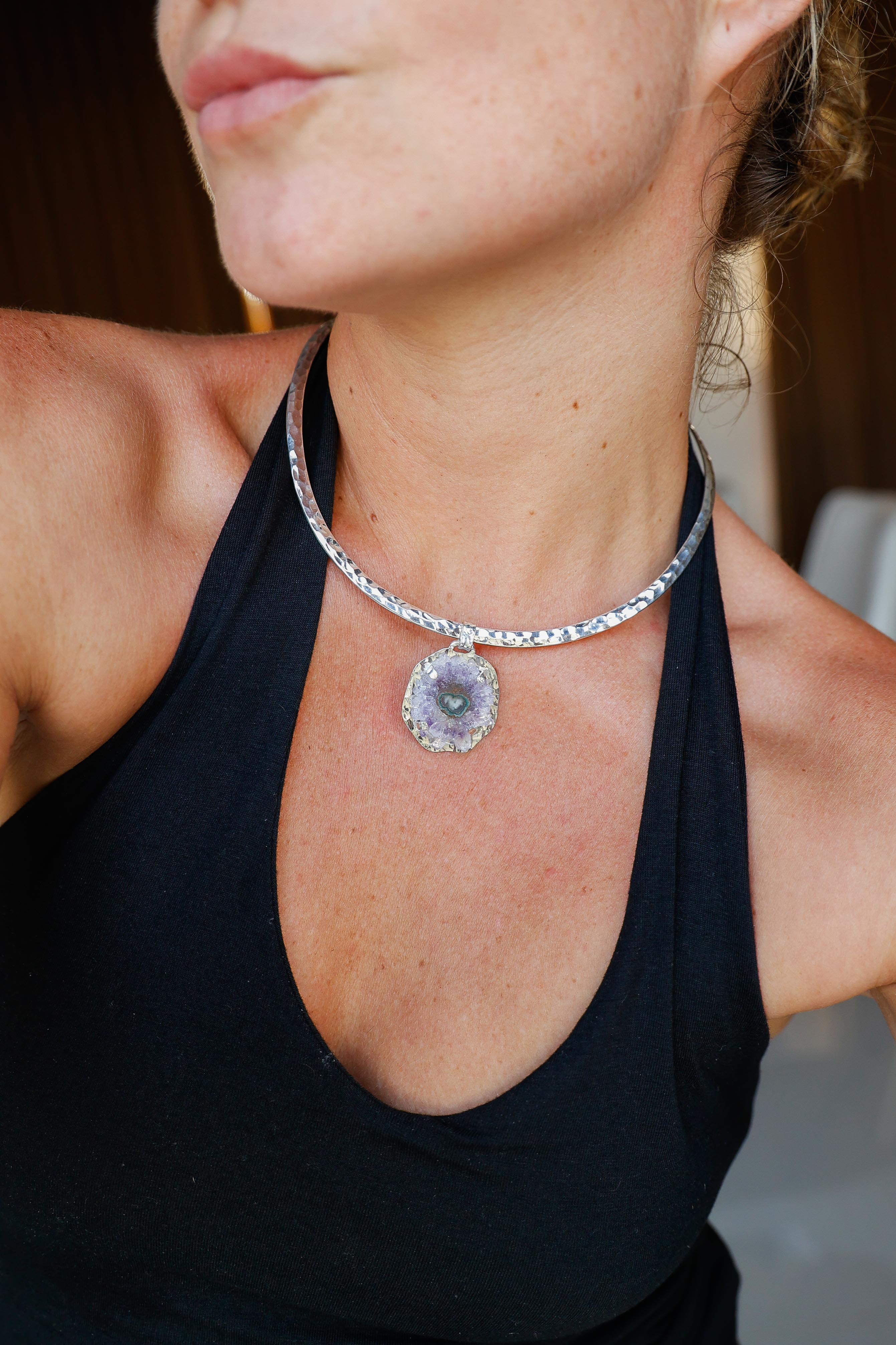 COLLAR DRUSA 14 DE PLATA