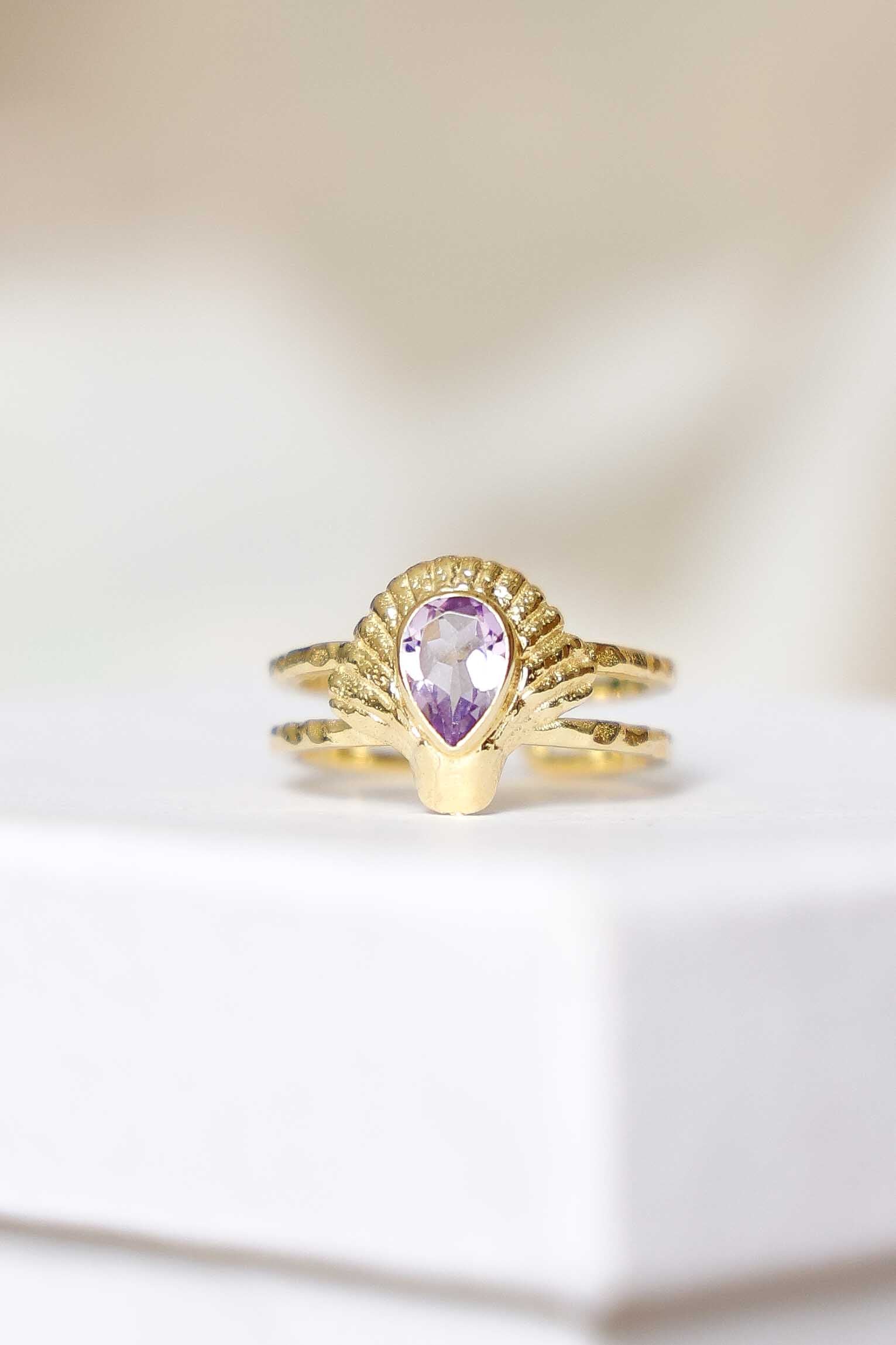 ANILLO CLAM AMATISTA ORO