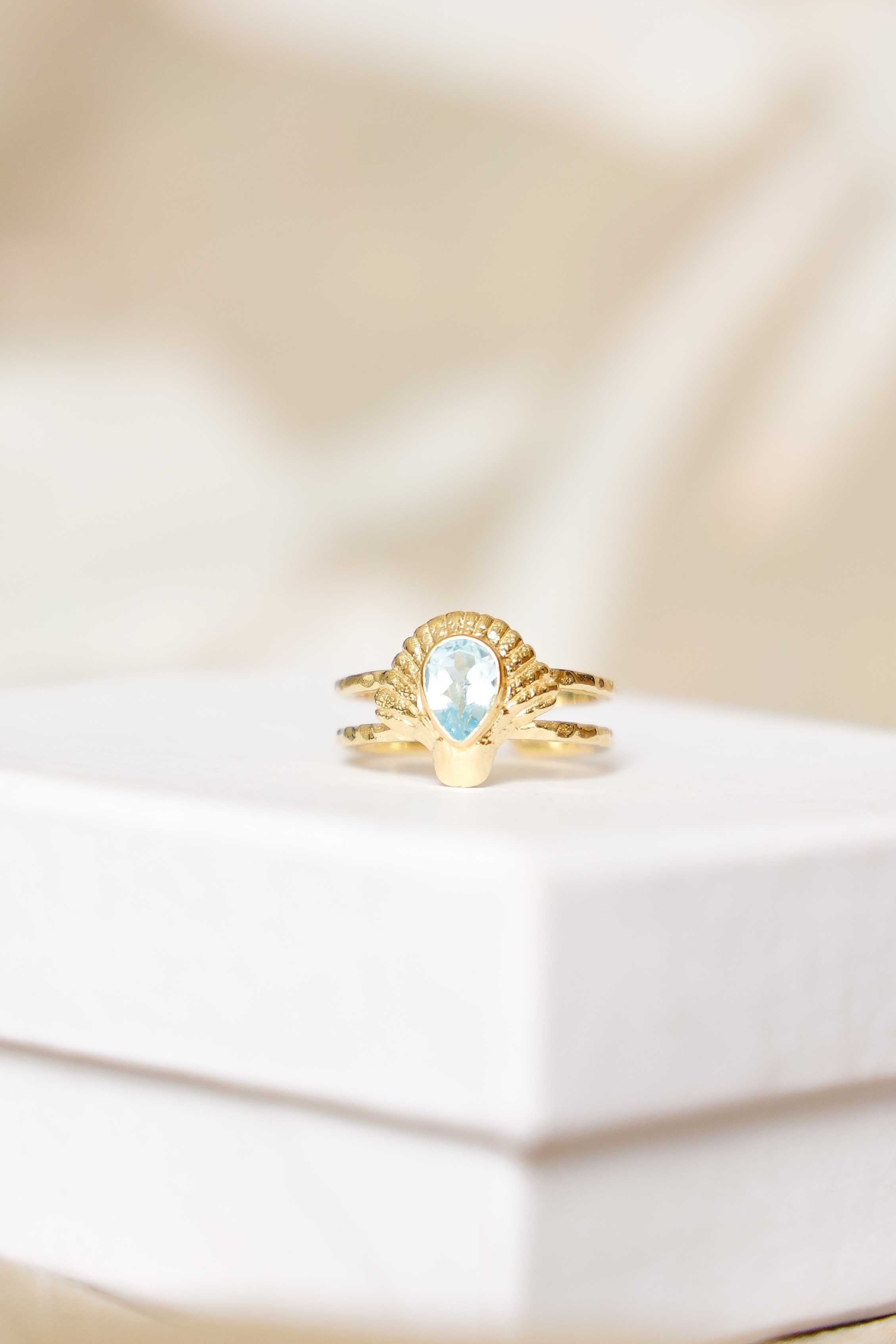 ANILLO CLAM TOPACIO ORO