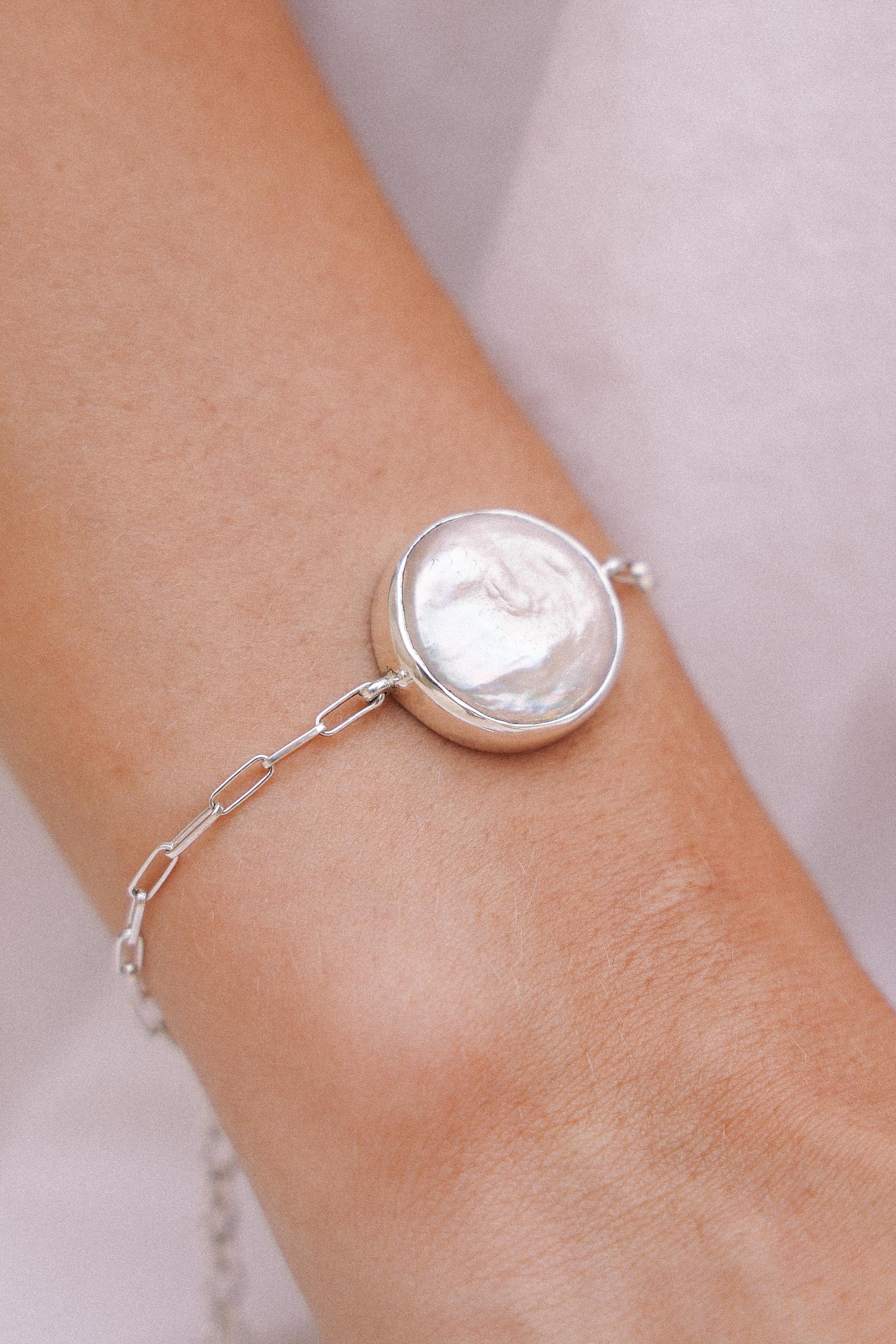 BRAZALETE MADRE PERLA DE PLATA