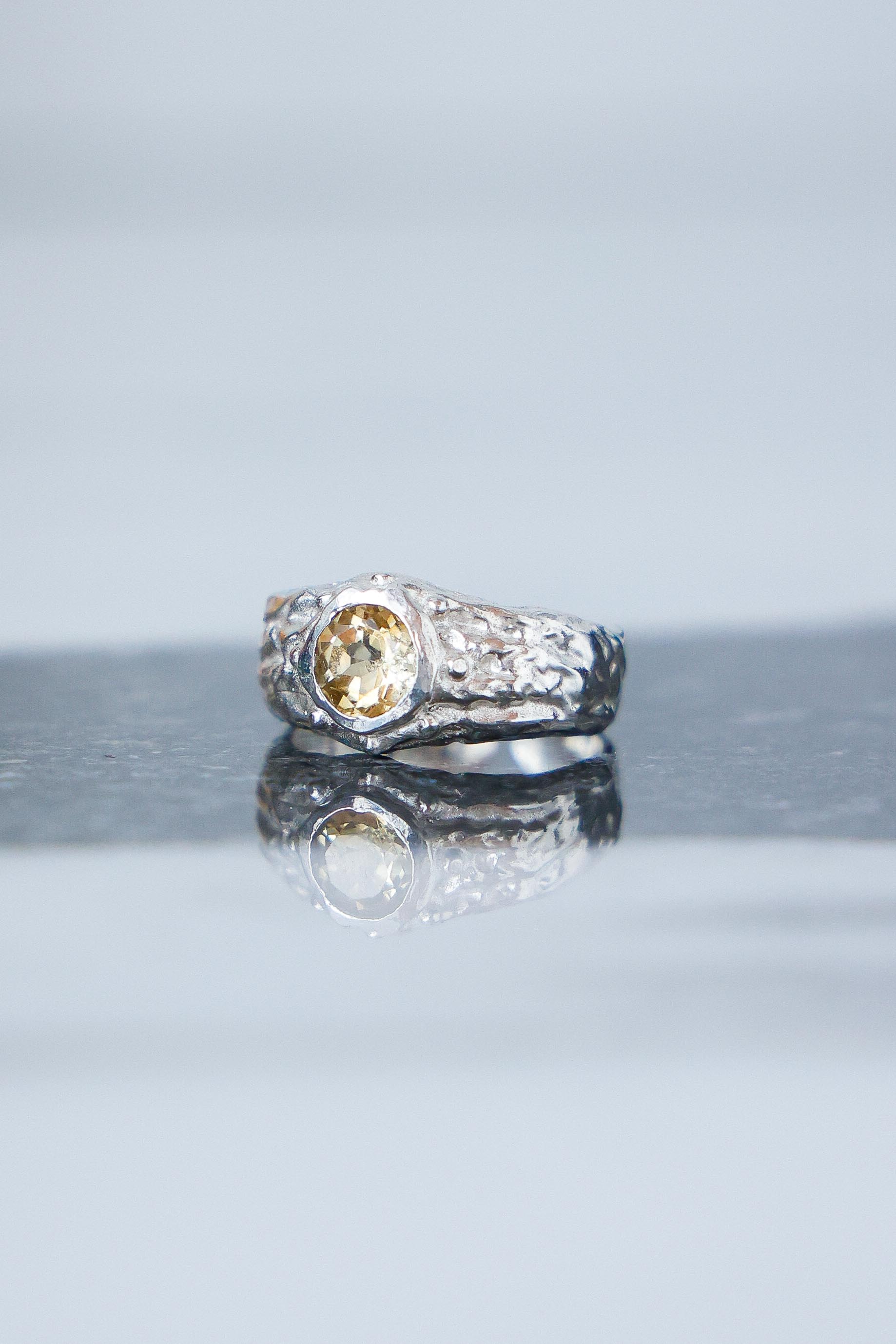 ANILLO SELES DE PLATA Y CITRINO