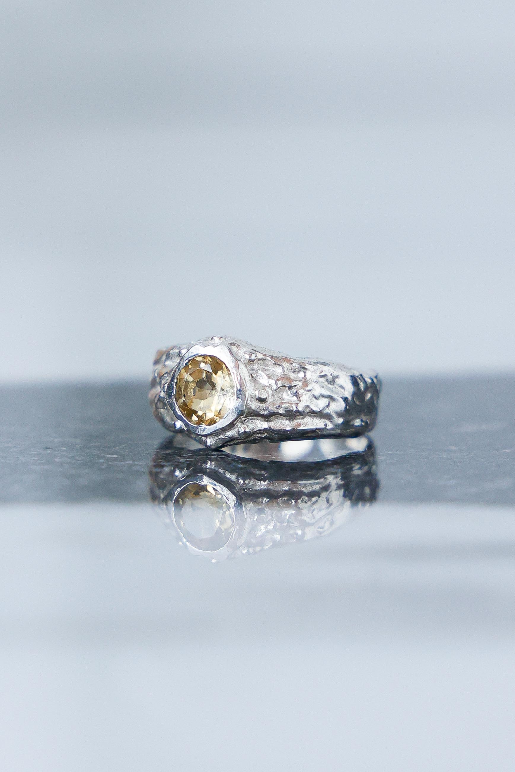 ANILLO SELES DE PLATA Y CITRINO