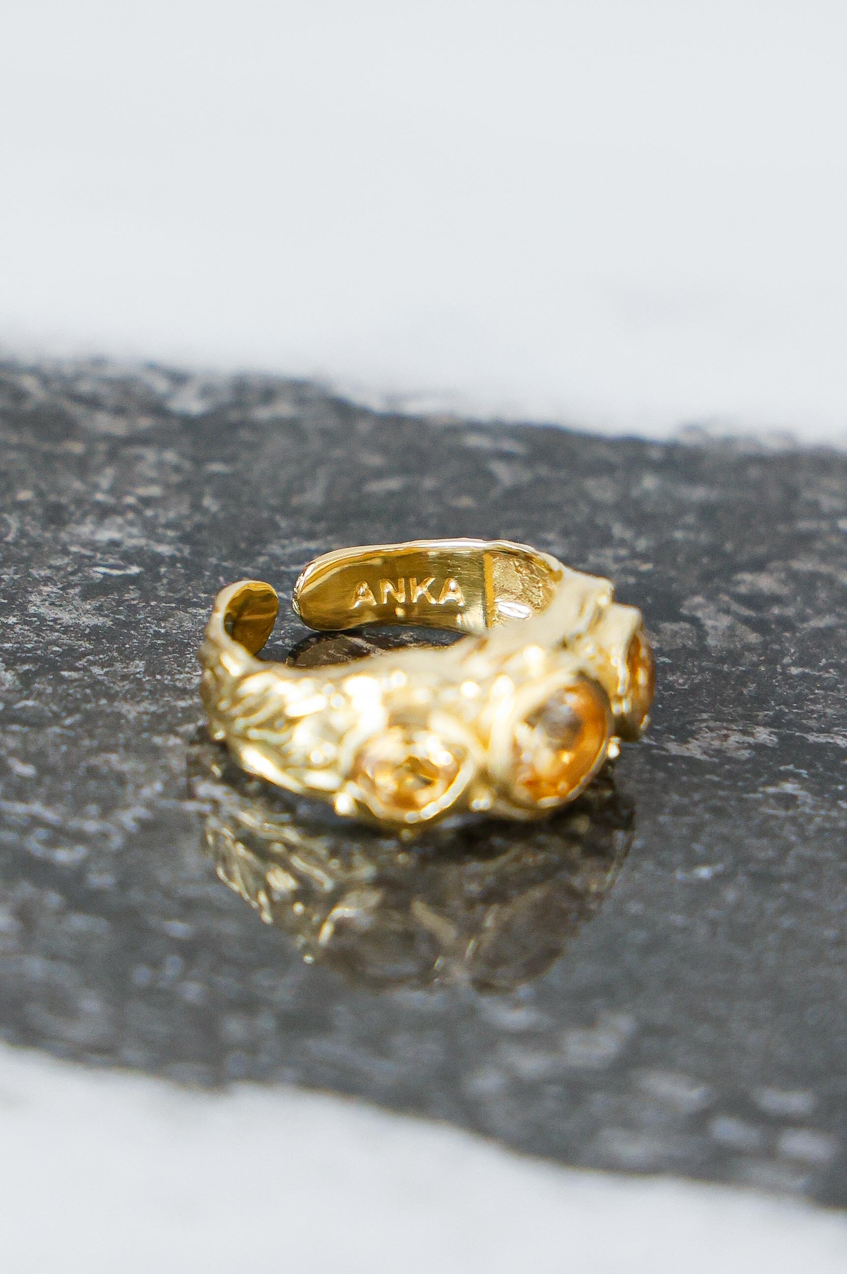 ANILLO SOLENE ORO Y CITRINOS