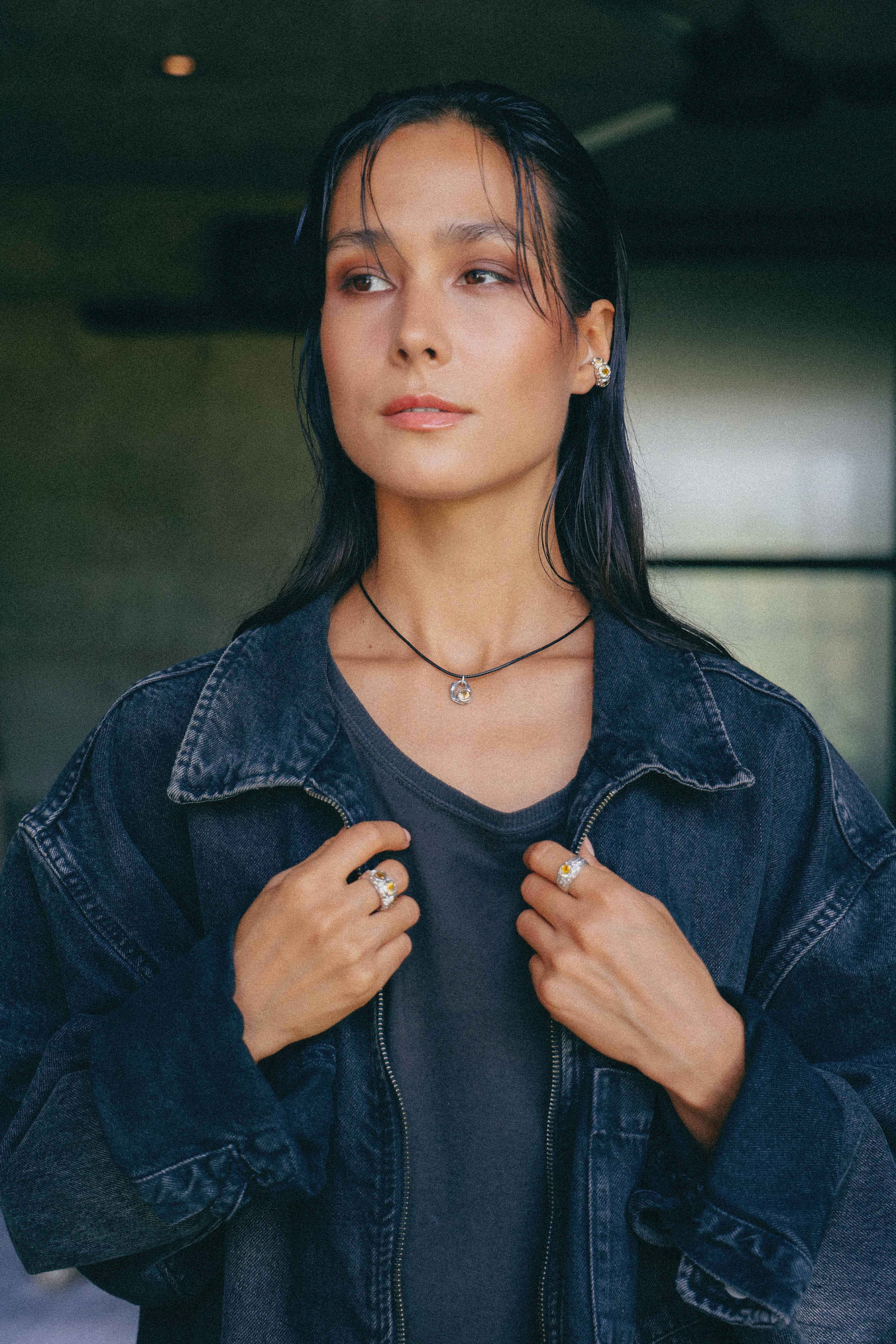 COLLAR SELES DE PLATA Y CITRINO