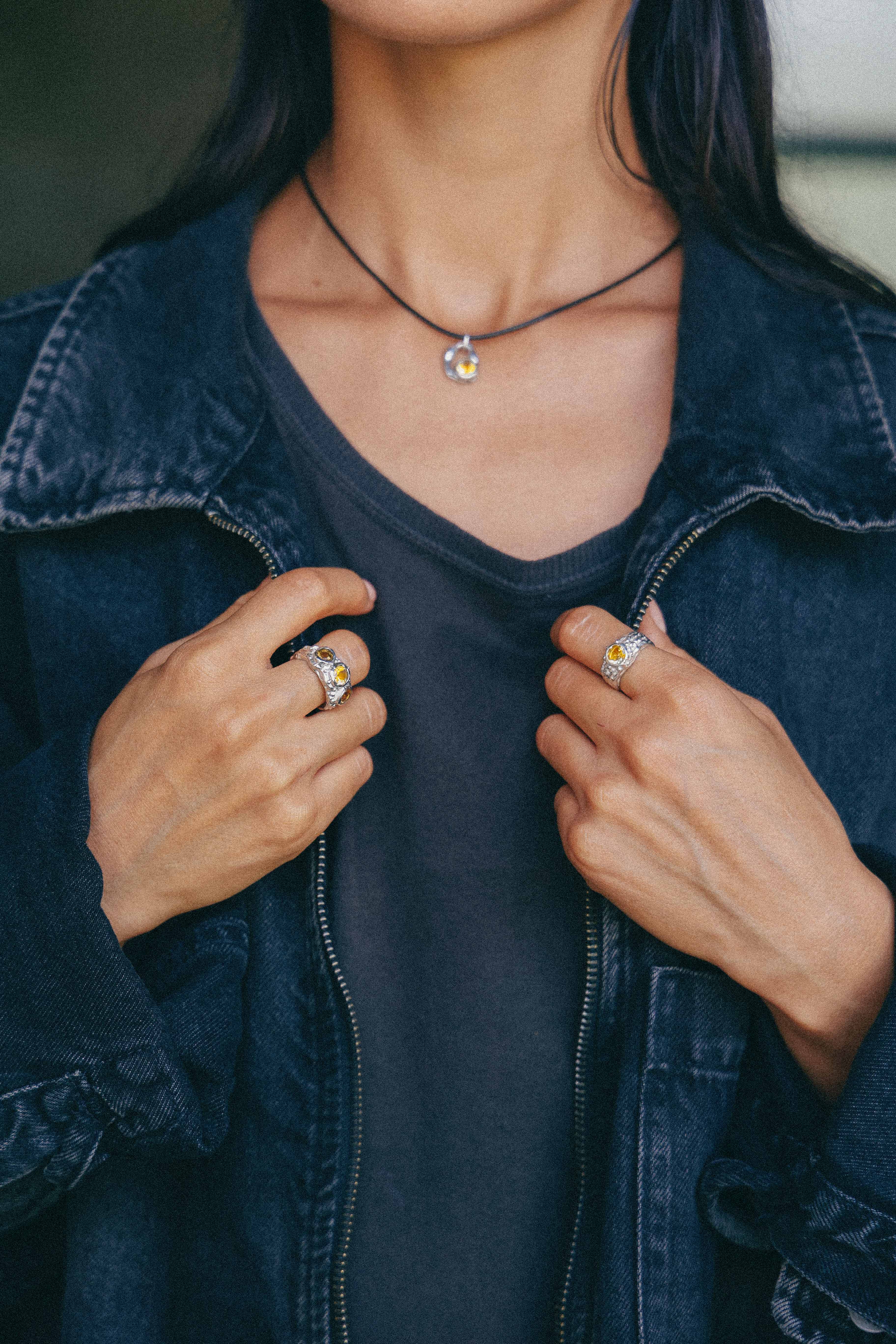 COLLAR SELES DE PLATA Y CITRINO