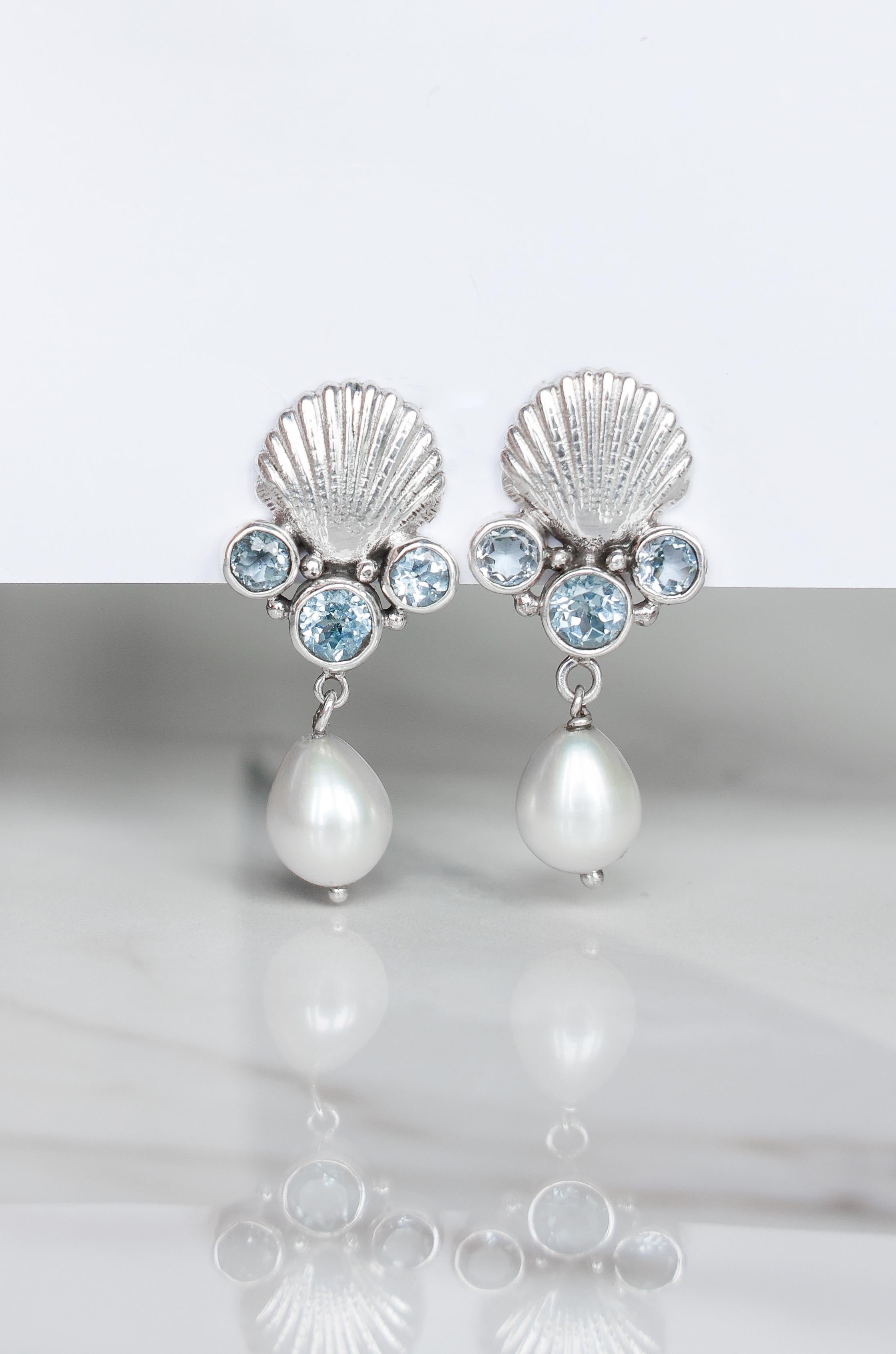 AROS CONMIISANKA DE PLATA DE TOPACIO CELESTE