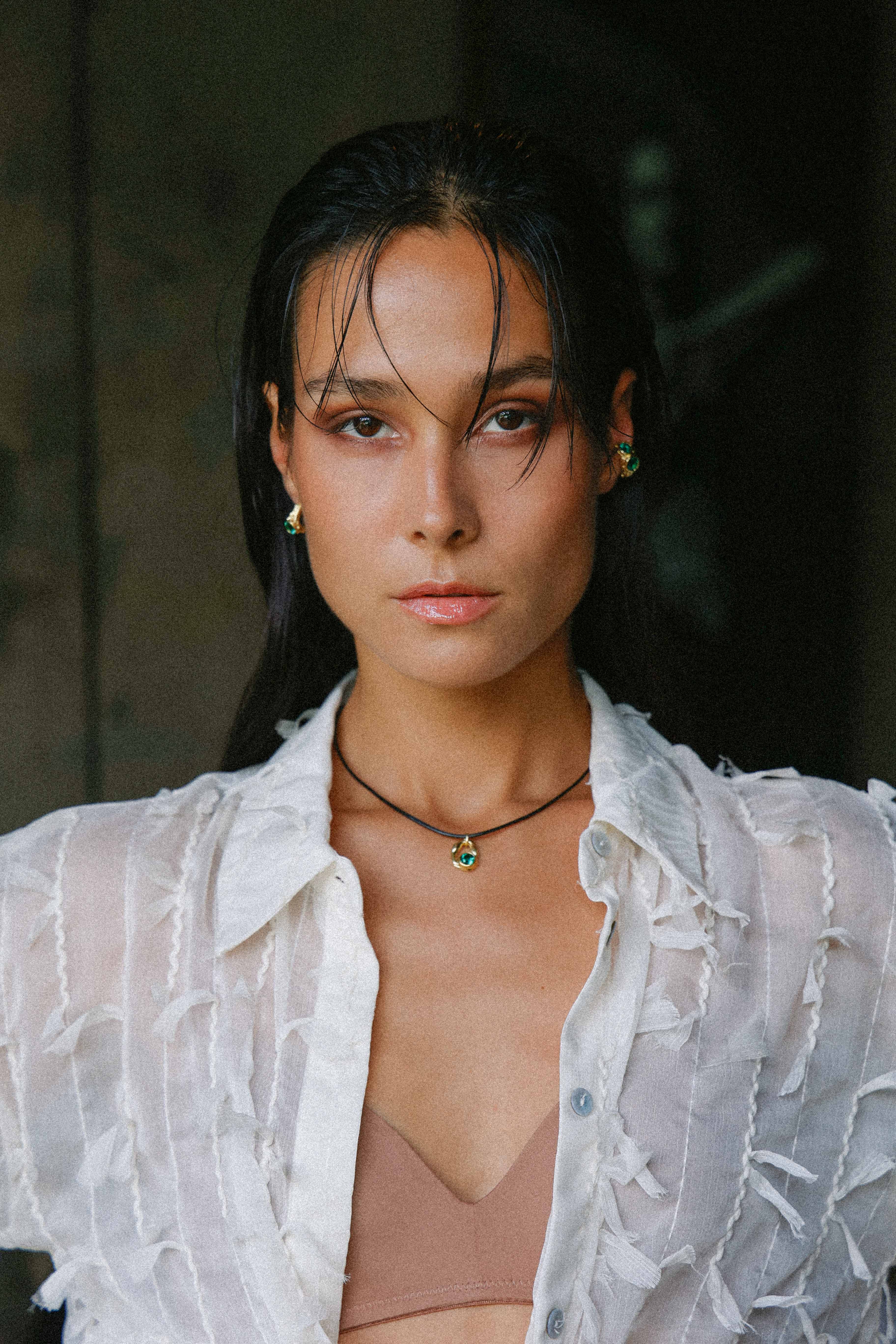 COLLAR SELES DE ORO Y CUARZO VERDE