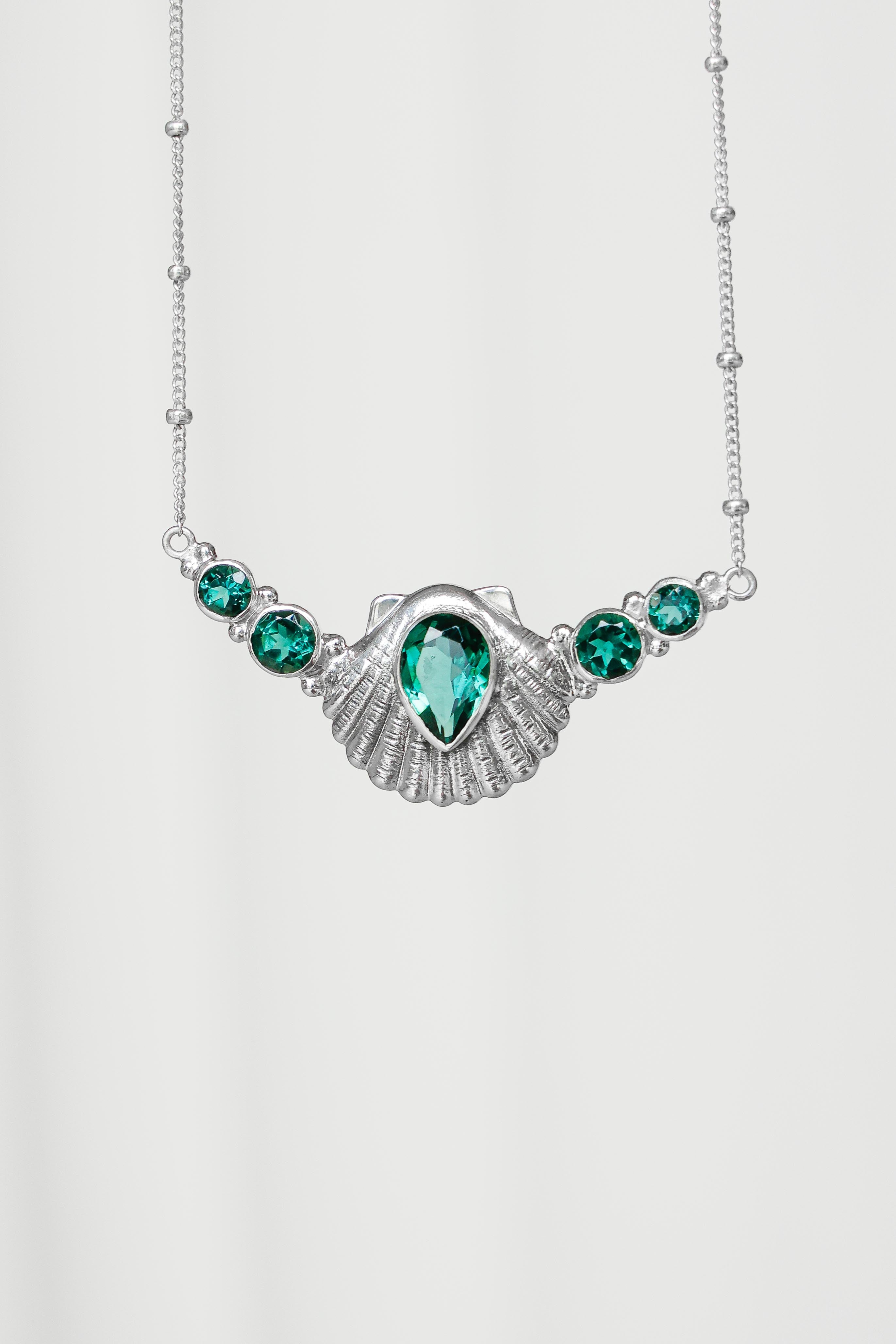 COLLAR CONMIISANKA DE PLATA DE CUARZO VERDE