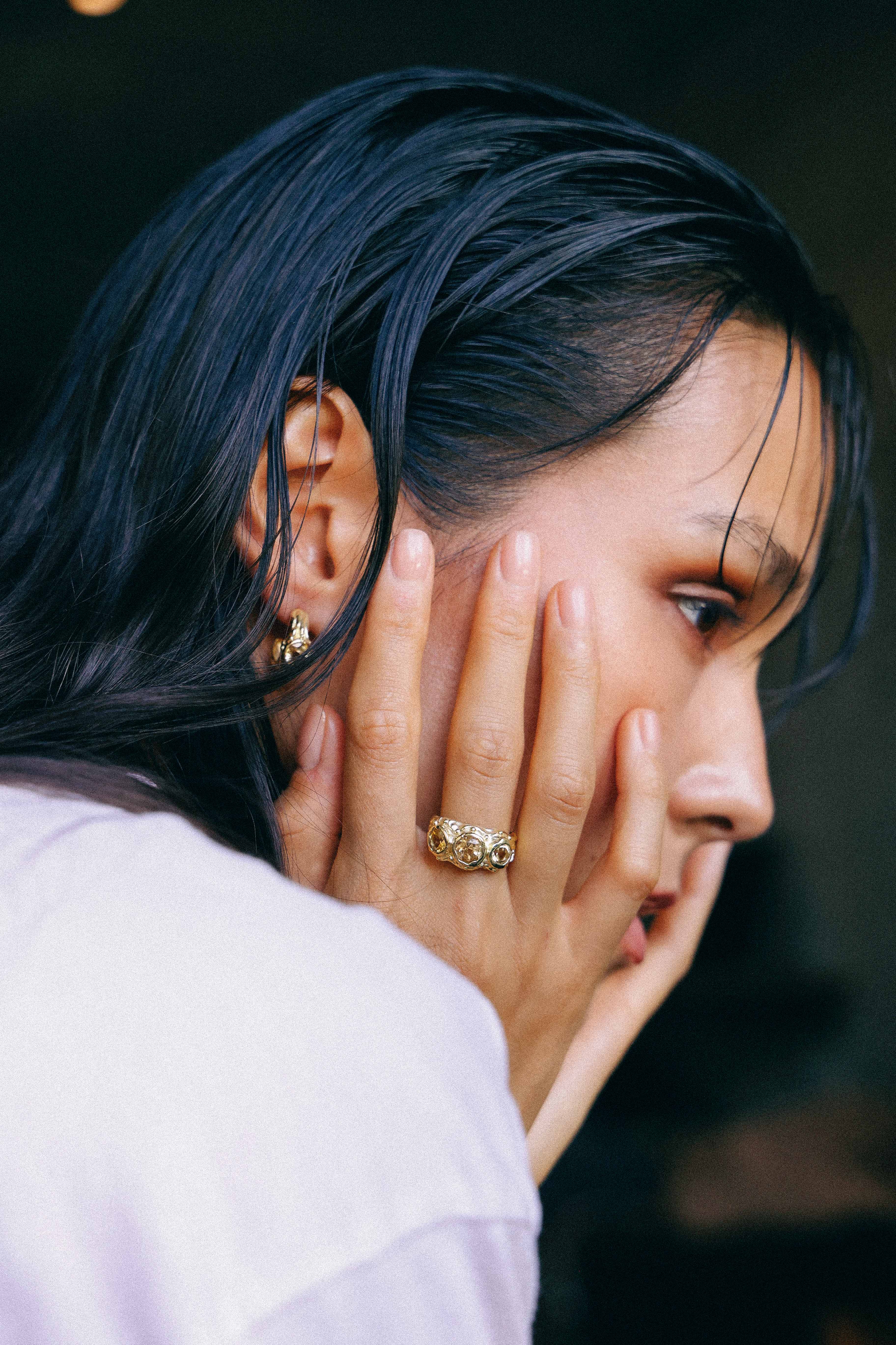 ANILLO SOLENE ORO Y CITRINOS