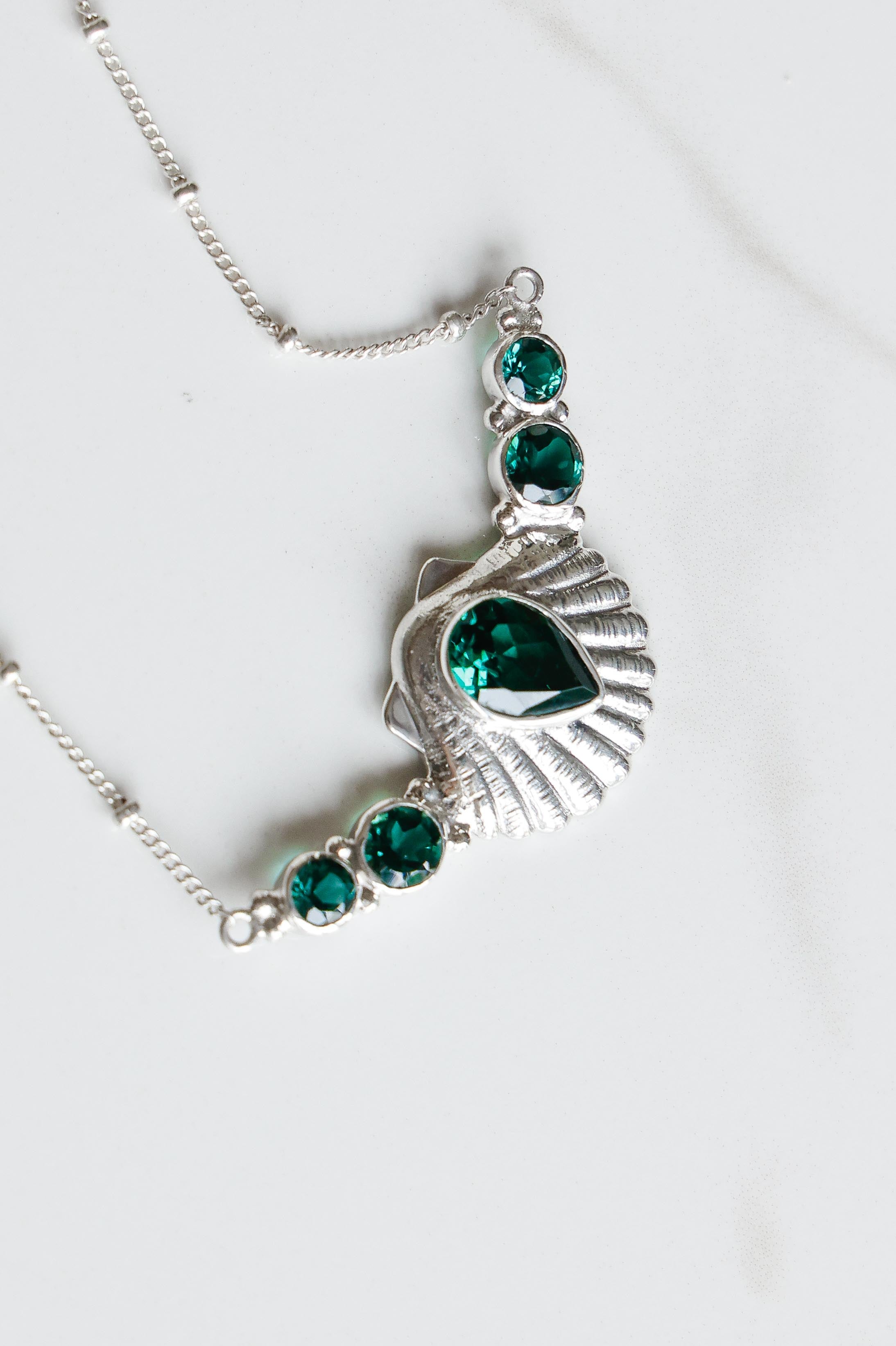 COLLAR CONMIISANKA DE PLATA DE CUARZO VERDE