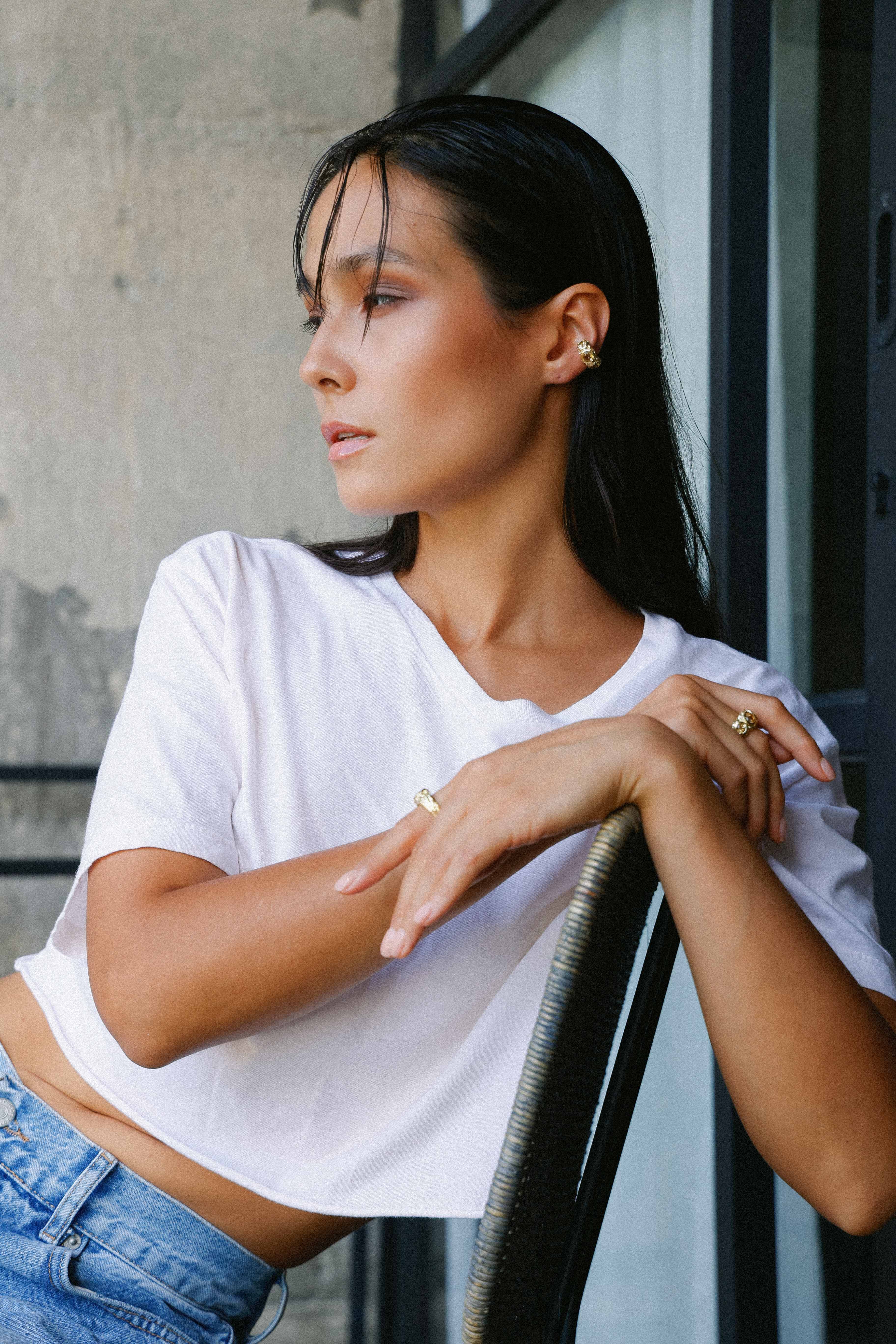 ARO EARCUFF SOLENE ORO Y CITRINO