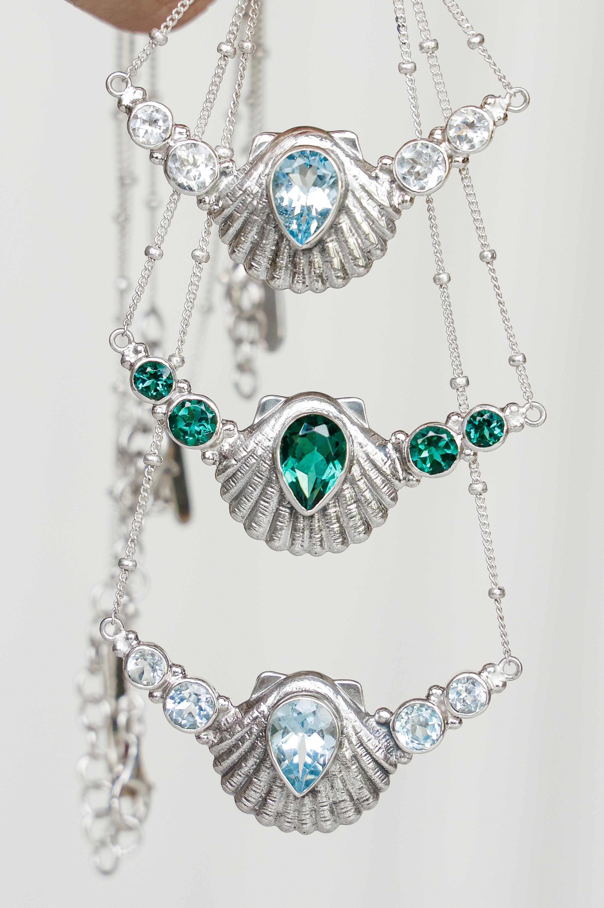 COLLAR CONMIISANKA DE PLATA DE CUARZO VERDE