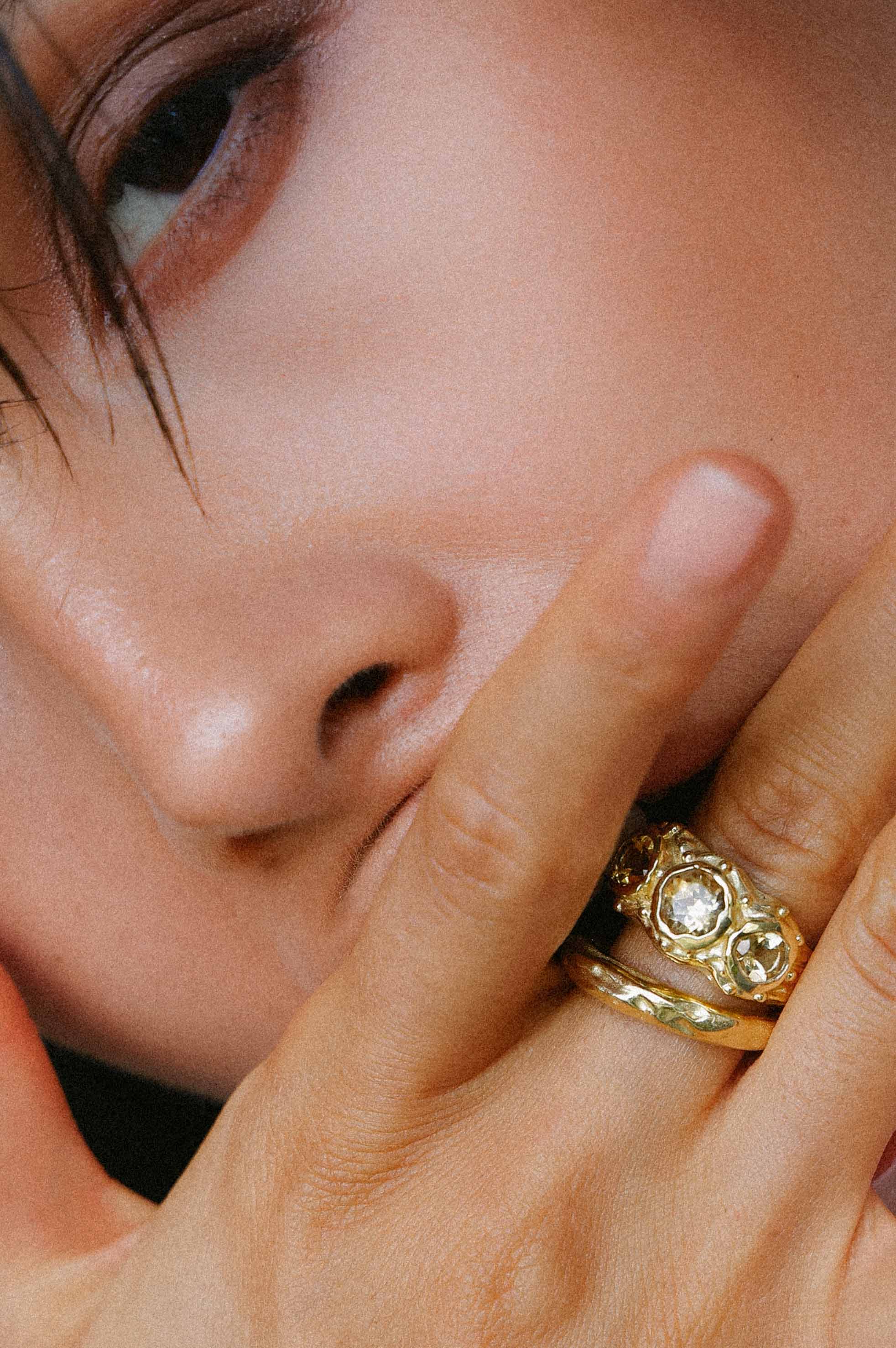 ANILLO SOLENE ORO Y CITRINOS