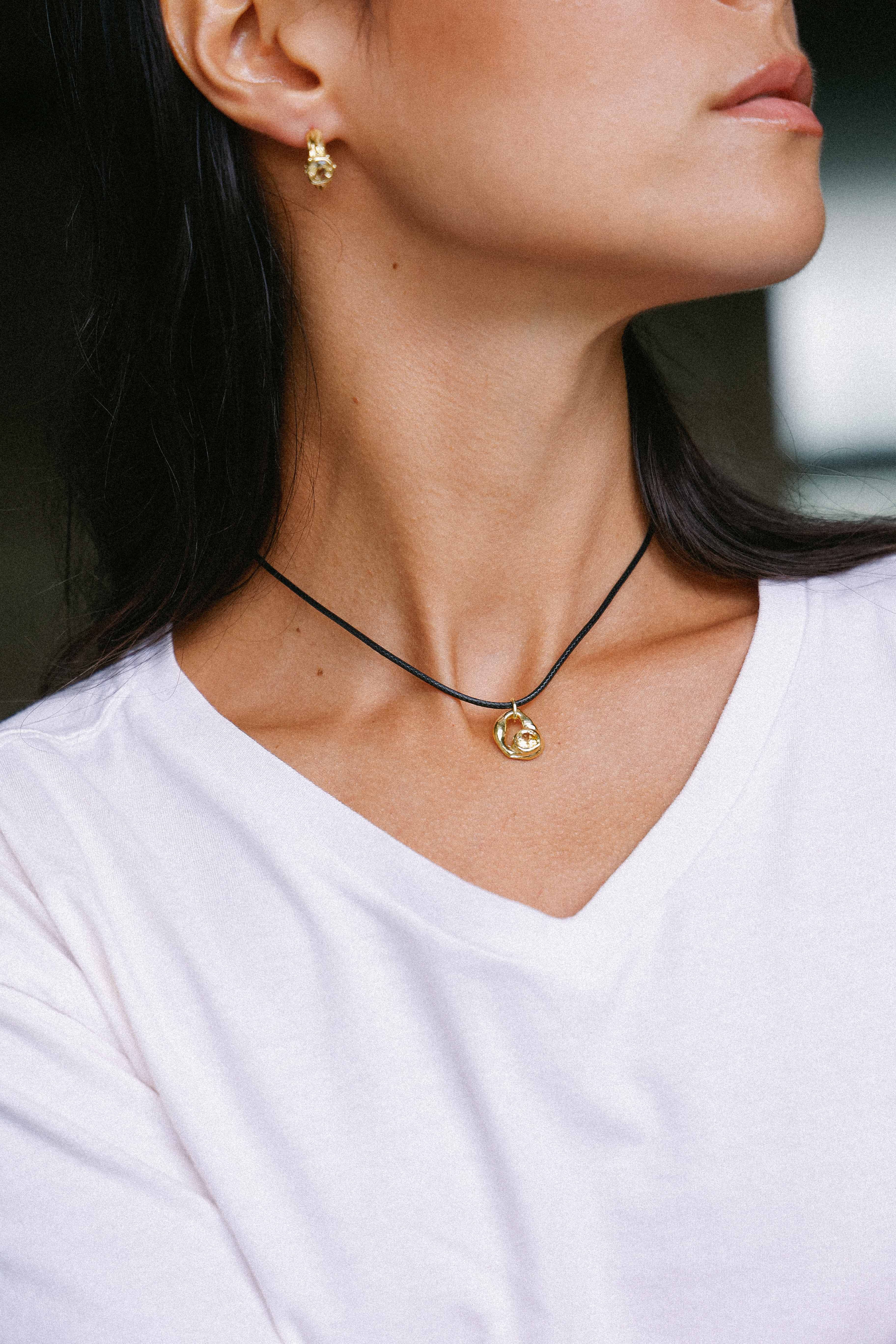 COLLAR SELES ORO Y CITRINO