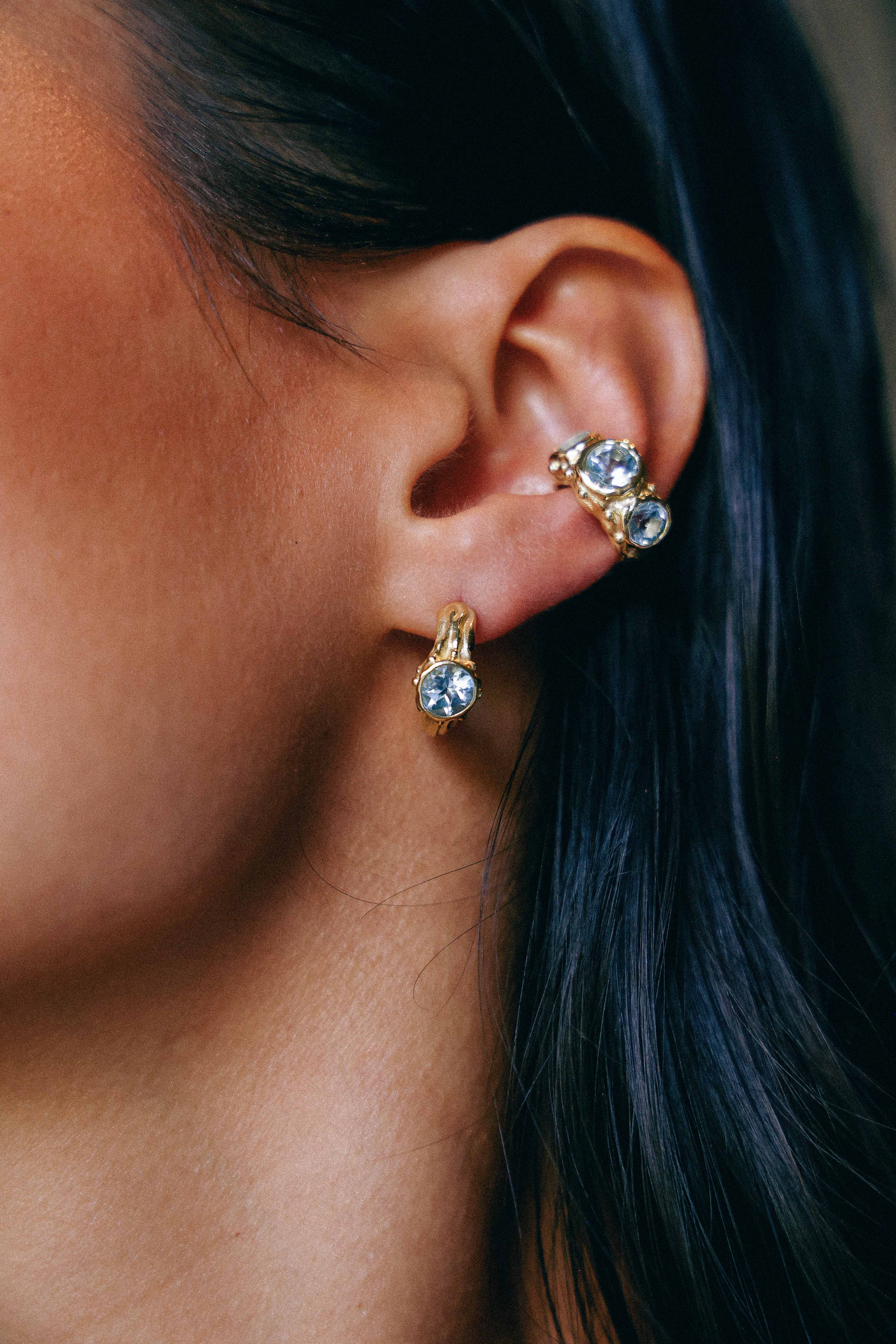 AROS SELES ORO Y TOPACIO CELESTE