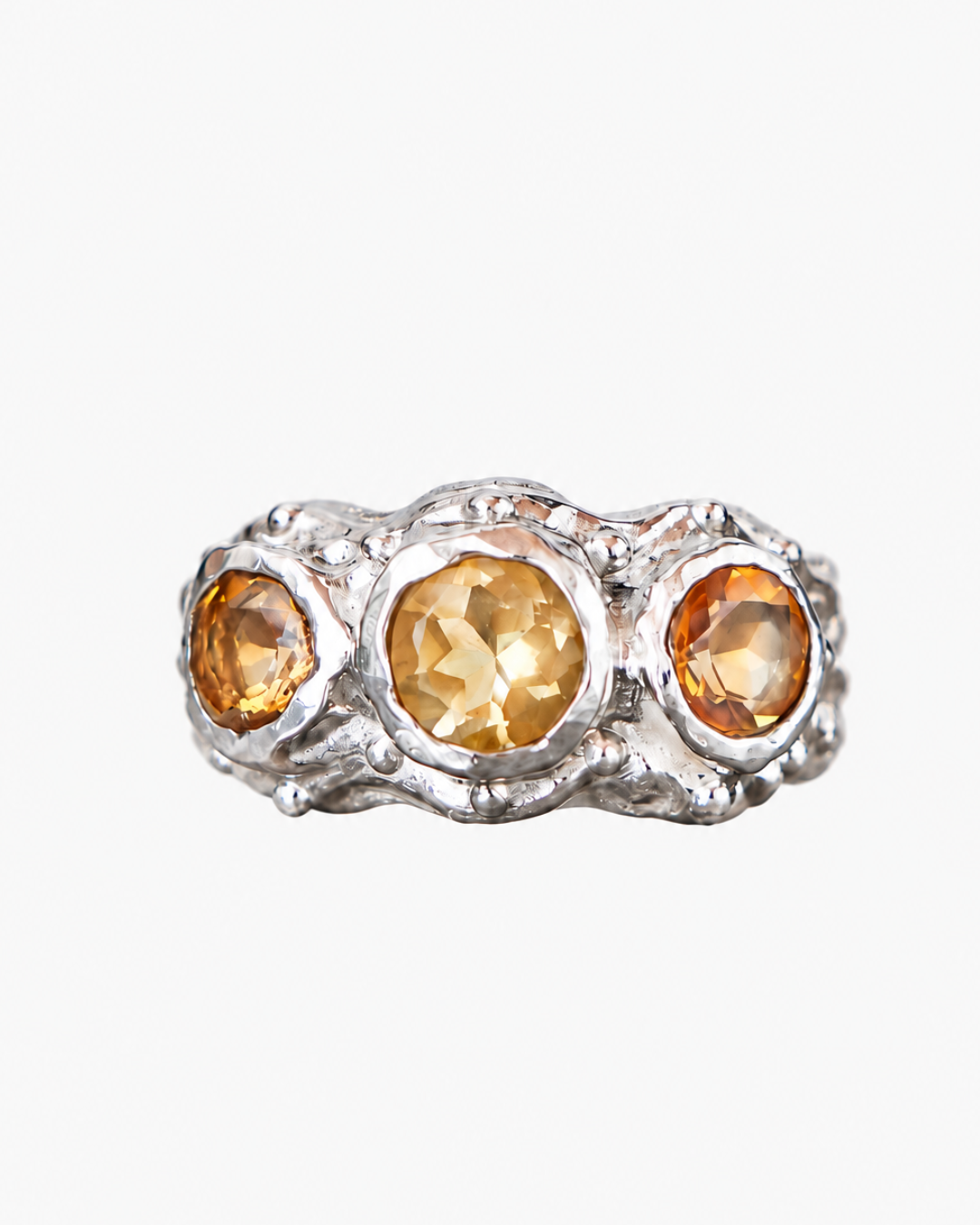 ANILLO SOLENE DE PLATA Y CITRINOS
