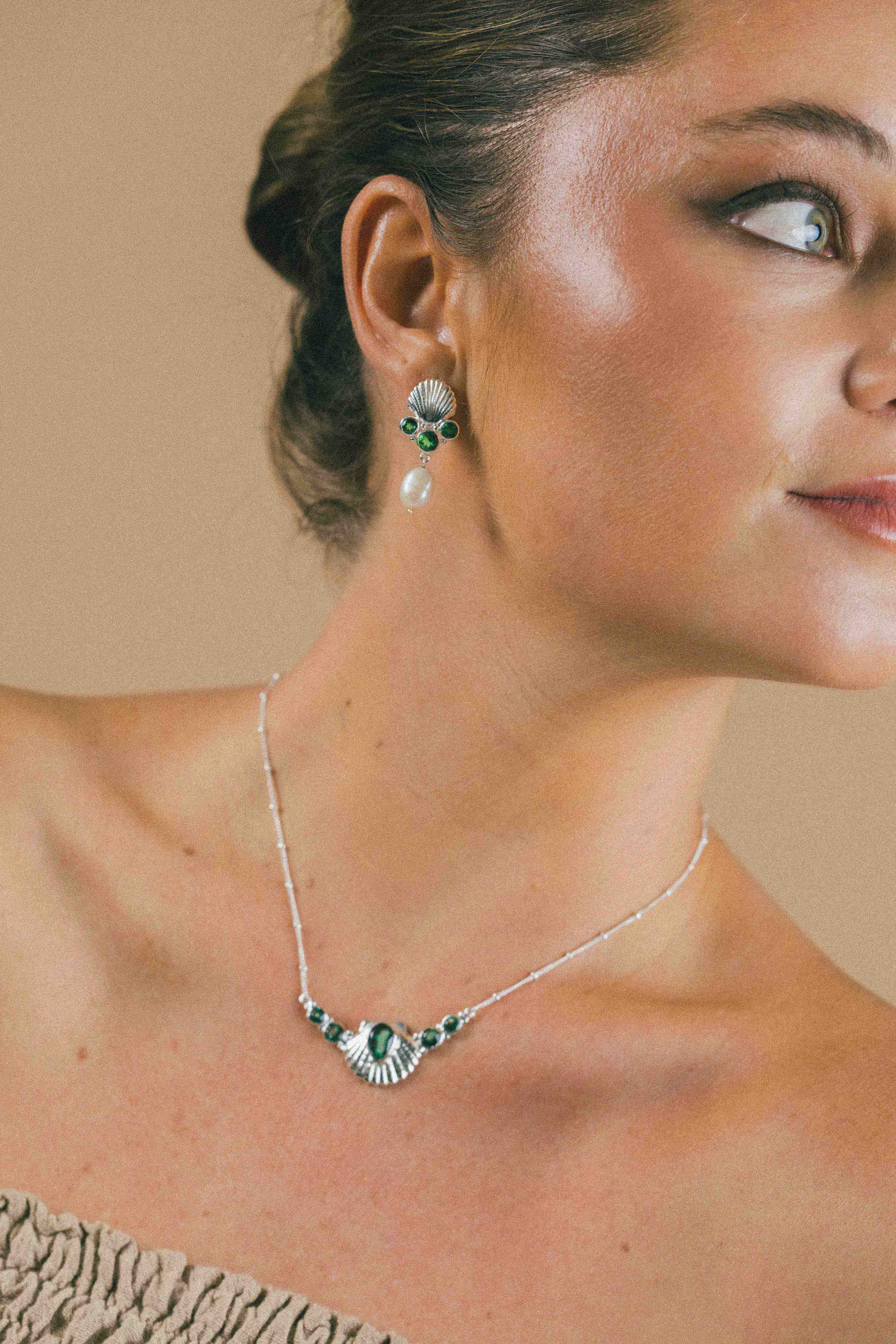 COLLAR CONMIISANKA DE PLATA DE CUARZO VERDE