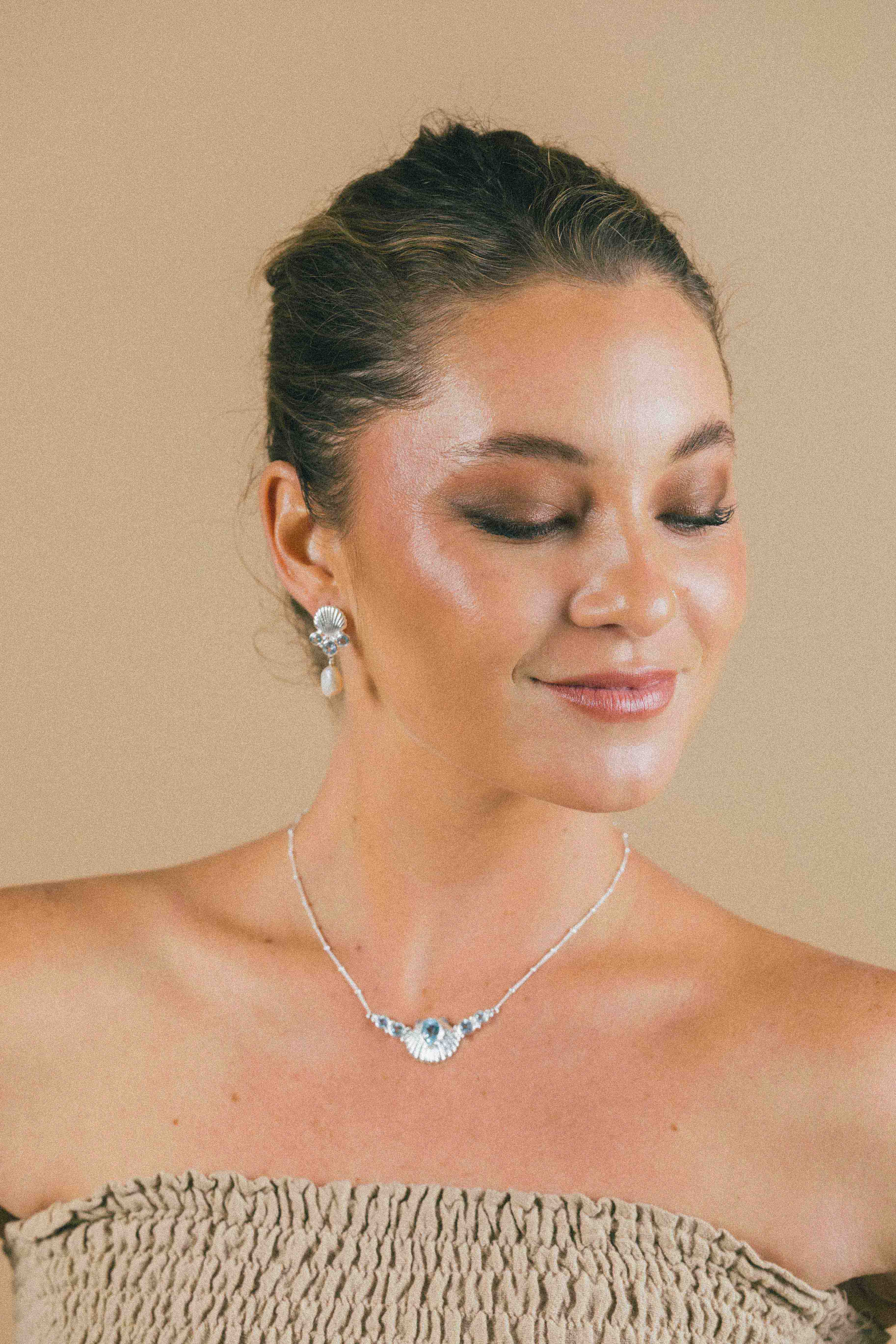 AROS CONMIISANKA DE PLATA DE TOPACIO CELESTE